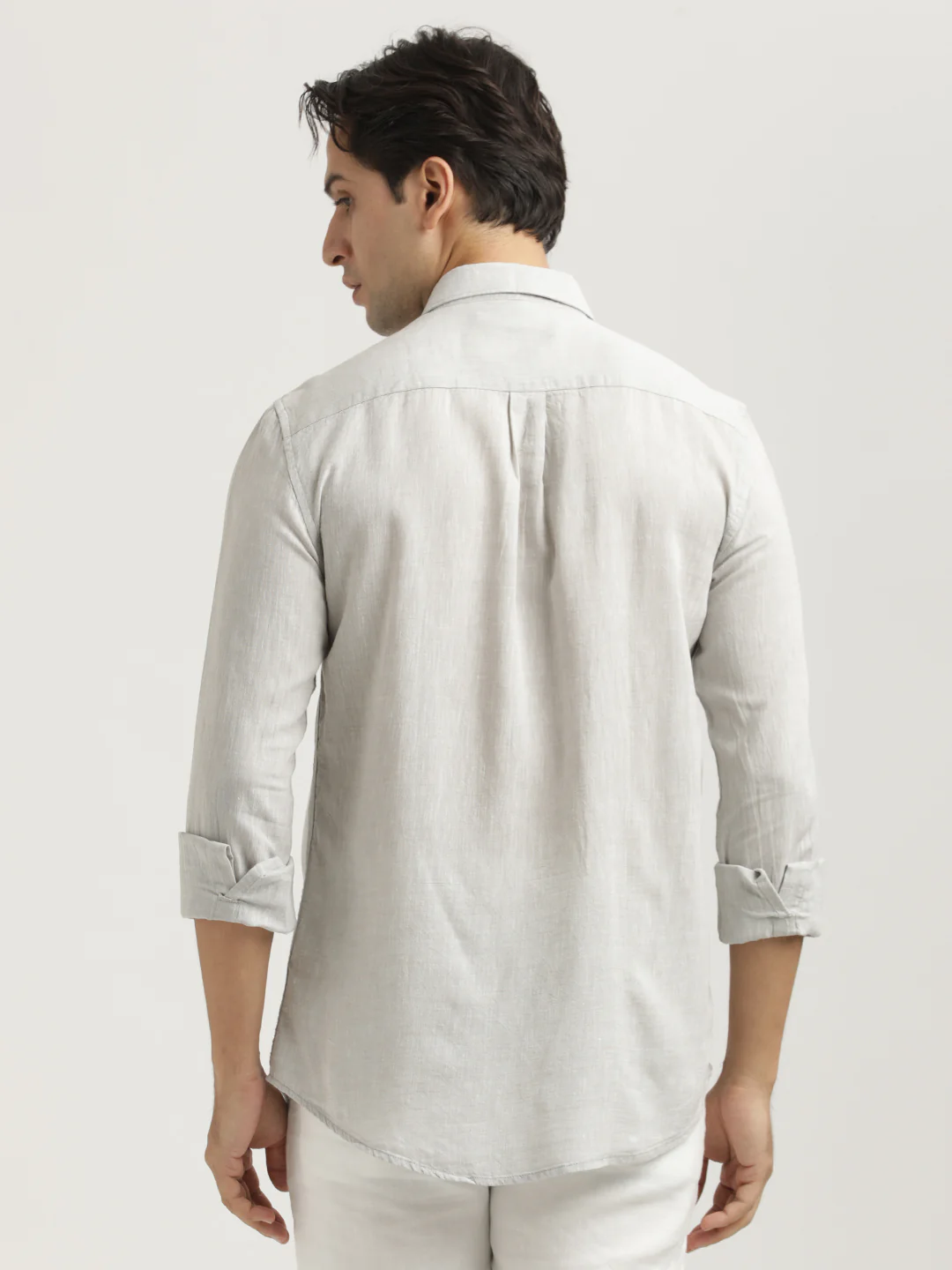 Men Linen-Cotton Blend Shirt - Image 3