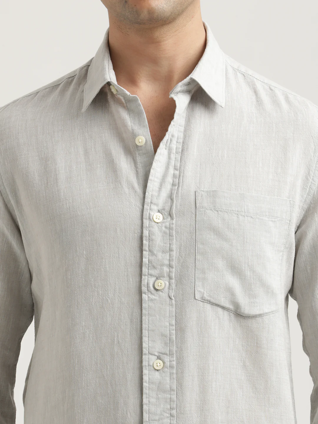 Men Linen-Cotton Blend Shirt - Image 5