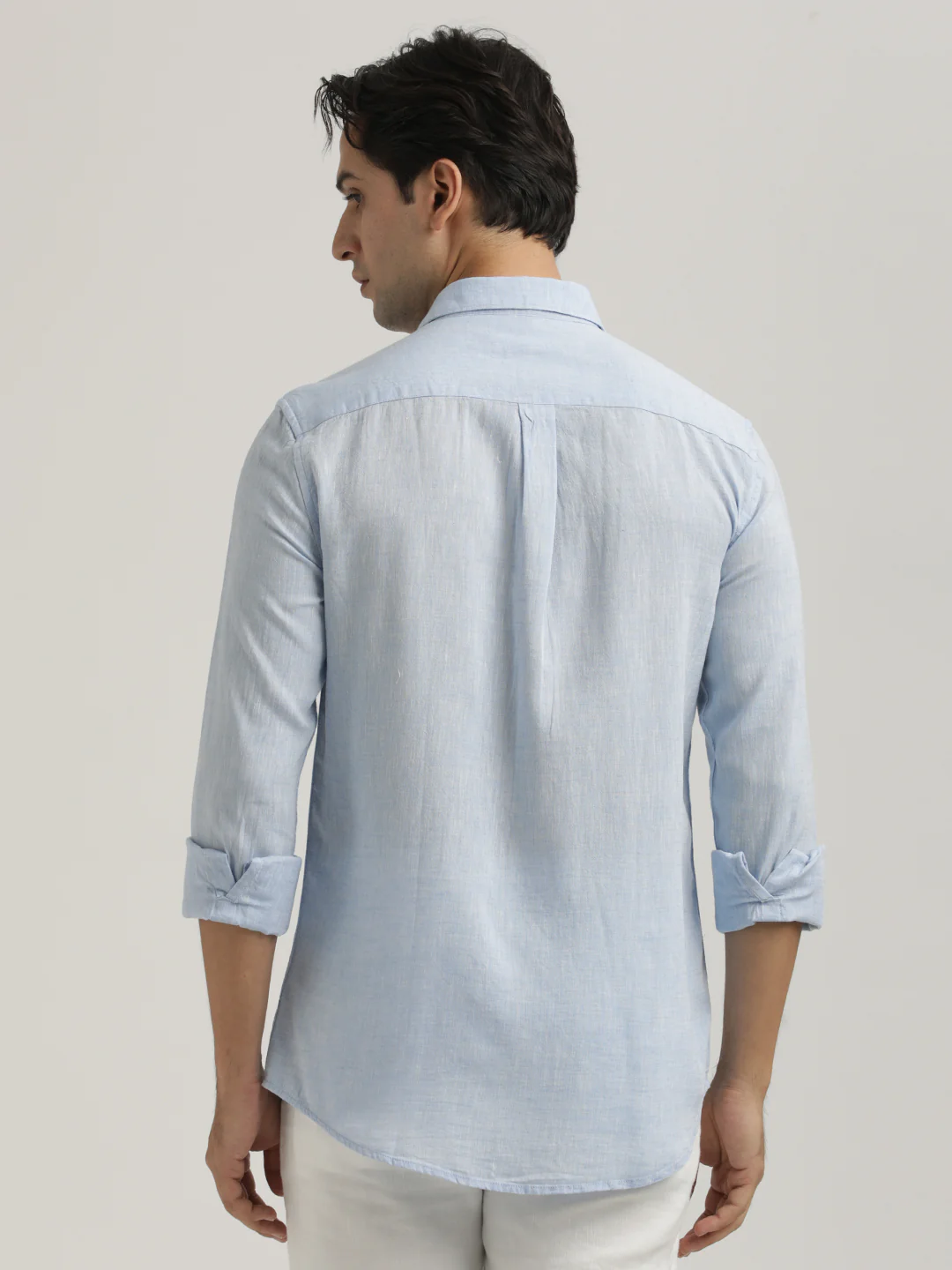 Men Linen-Cotton Blend Shirt - Image 5