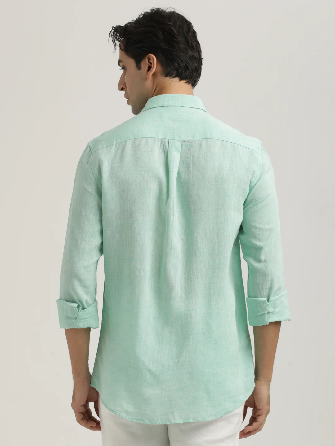 Men Linen-Cotton Blend Shirt - Image 3