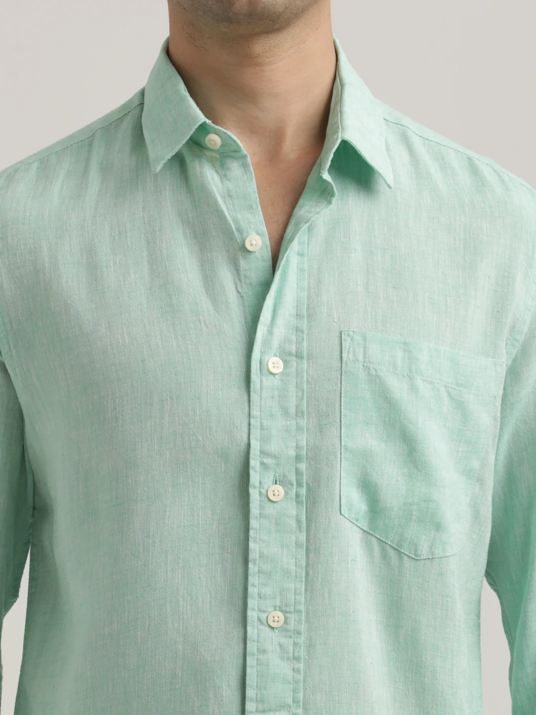 Men Linen-Cotton Blend Shirt - Image 5