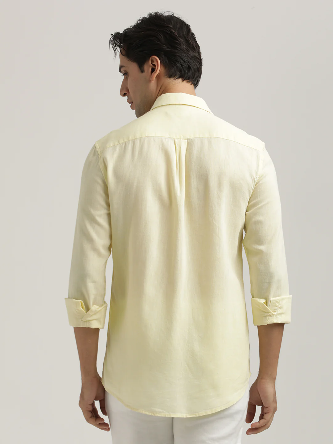 Men Linen-Cotton Blend Shirt - Image 3
