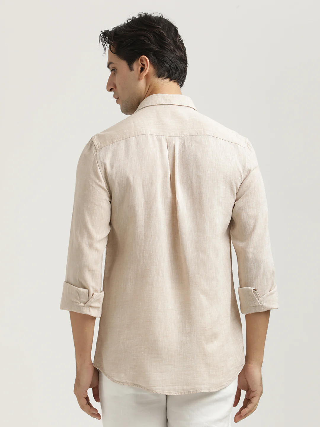 Men Linen-Cotton Blend Shirt - Image 5