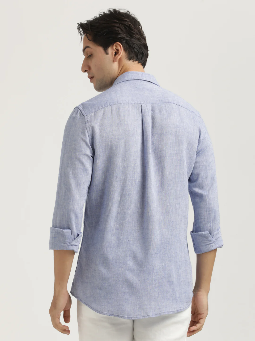 Men Linen-Cotton Blend Shirt - Image 3