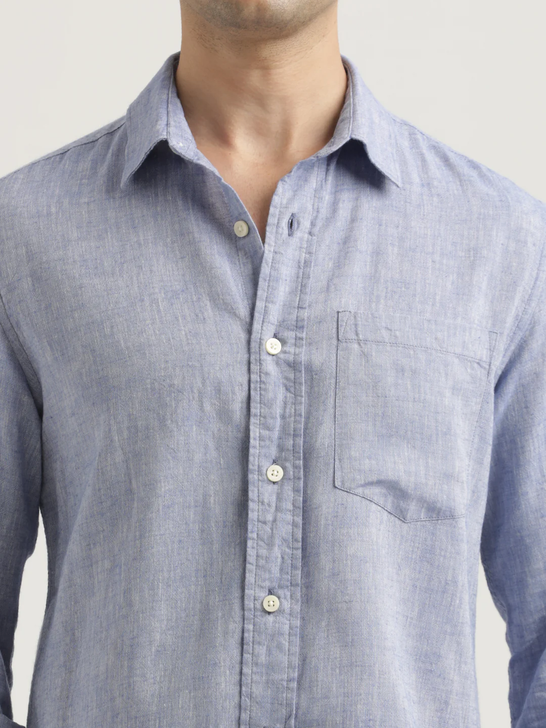 Men Linen-Cotton Blend Shirt - Image 5