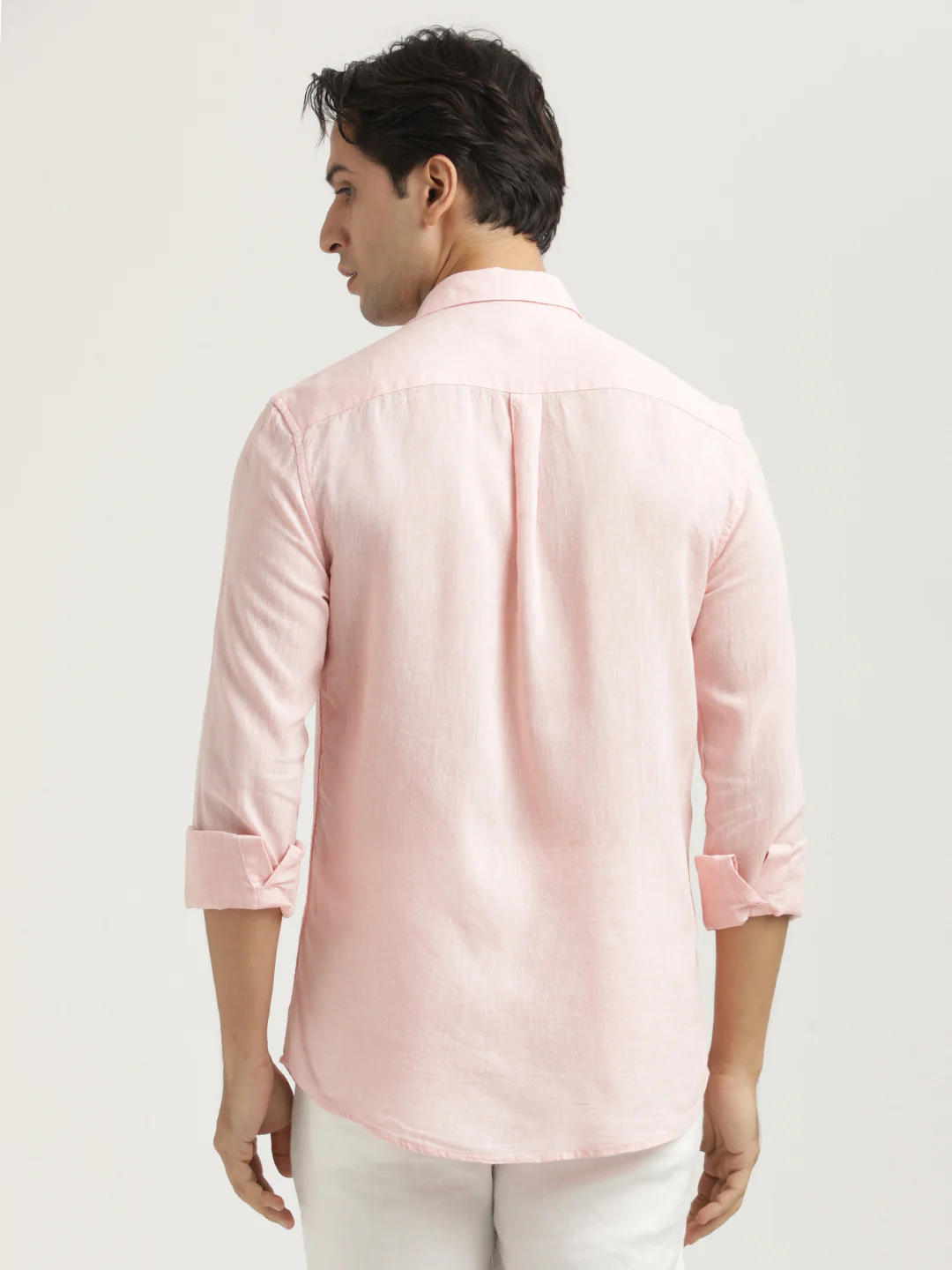 Men Linen-Cotton Blend Shirt - Image 3