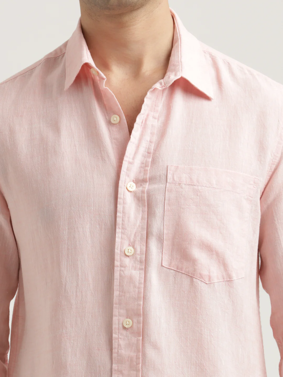 Men Linen-Cotton Blend Shirt - Image 4