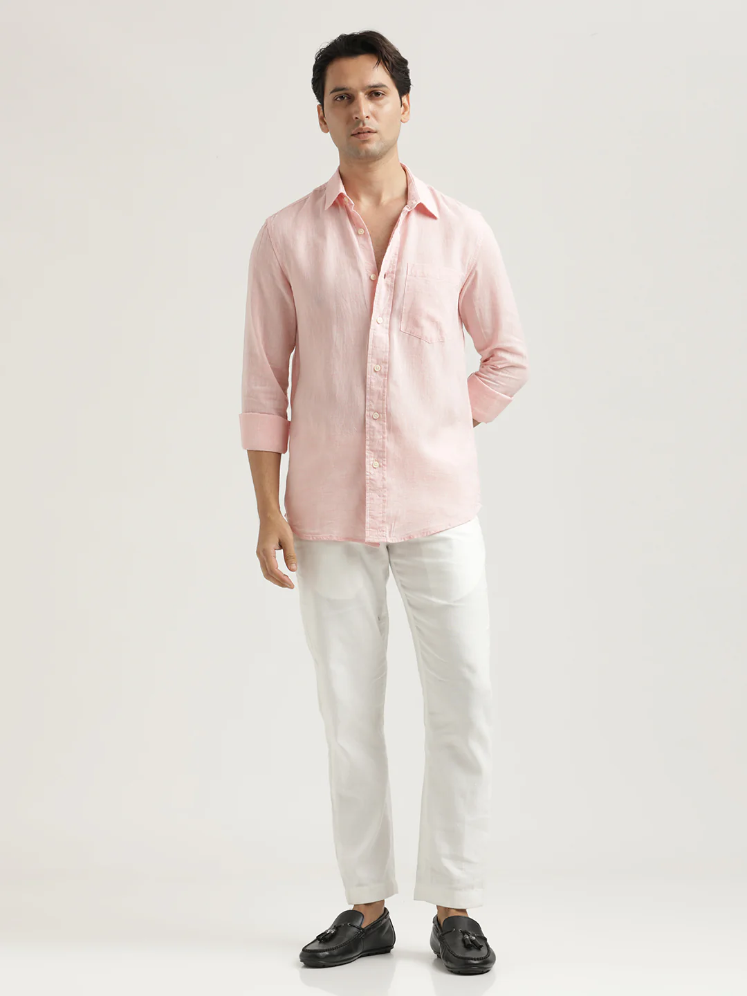 Men Linen-Cotton Blend Shirt - Image 6