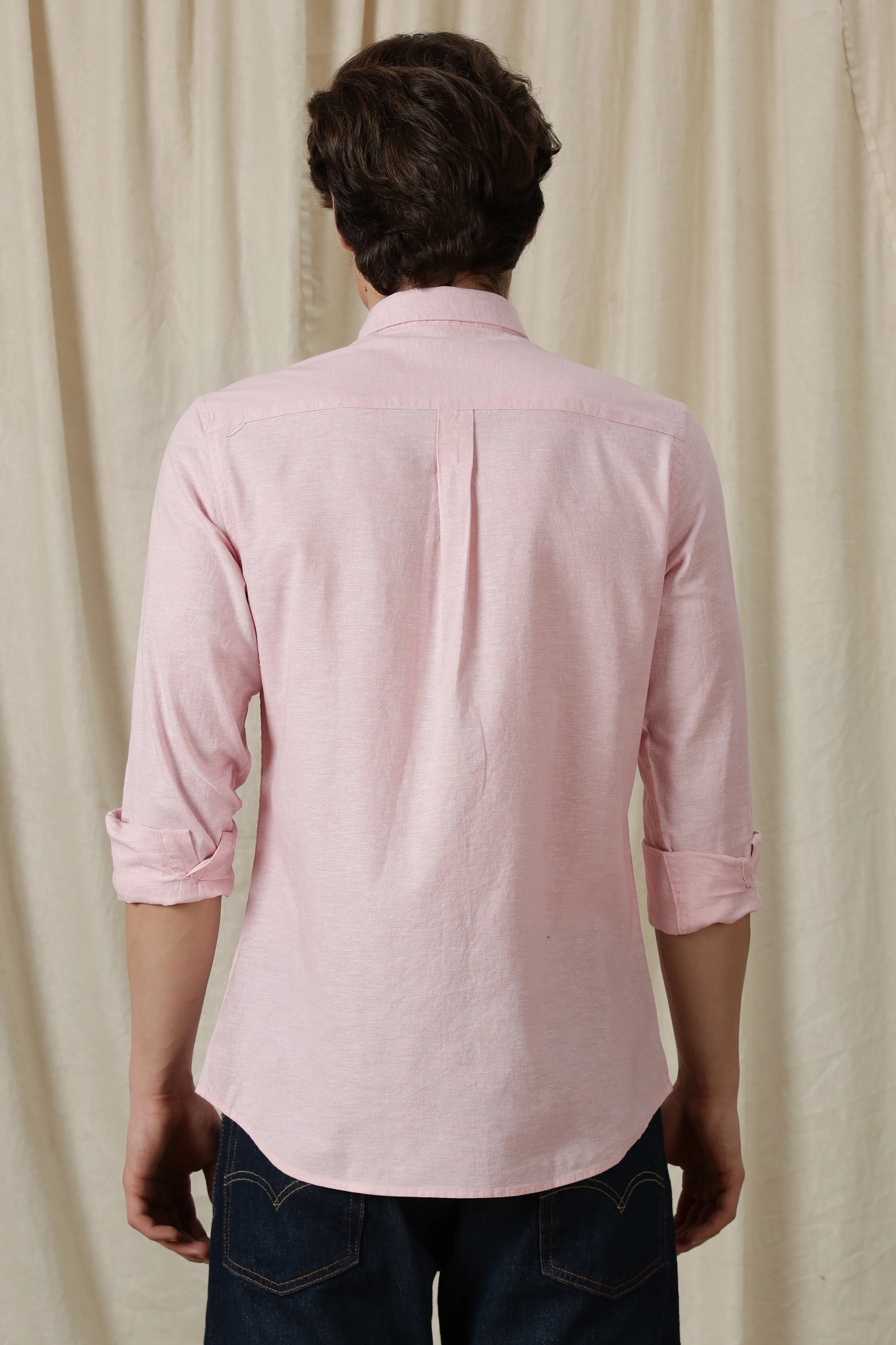 Men Linen Solid Casual Shirt - Image 4