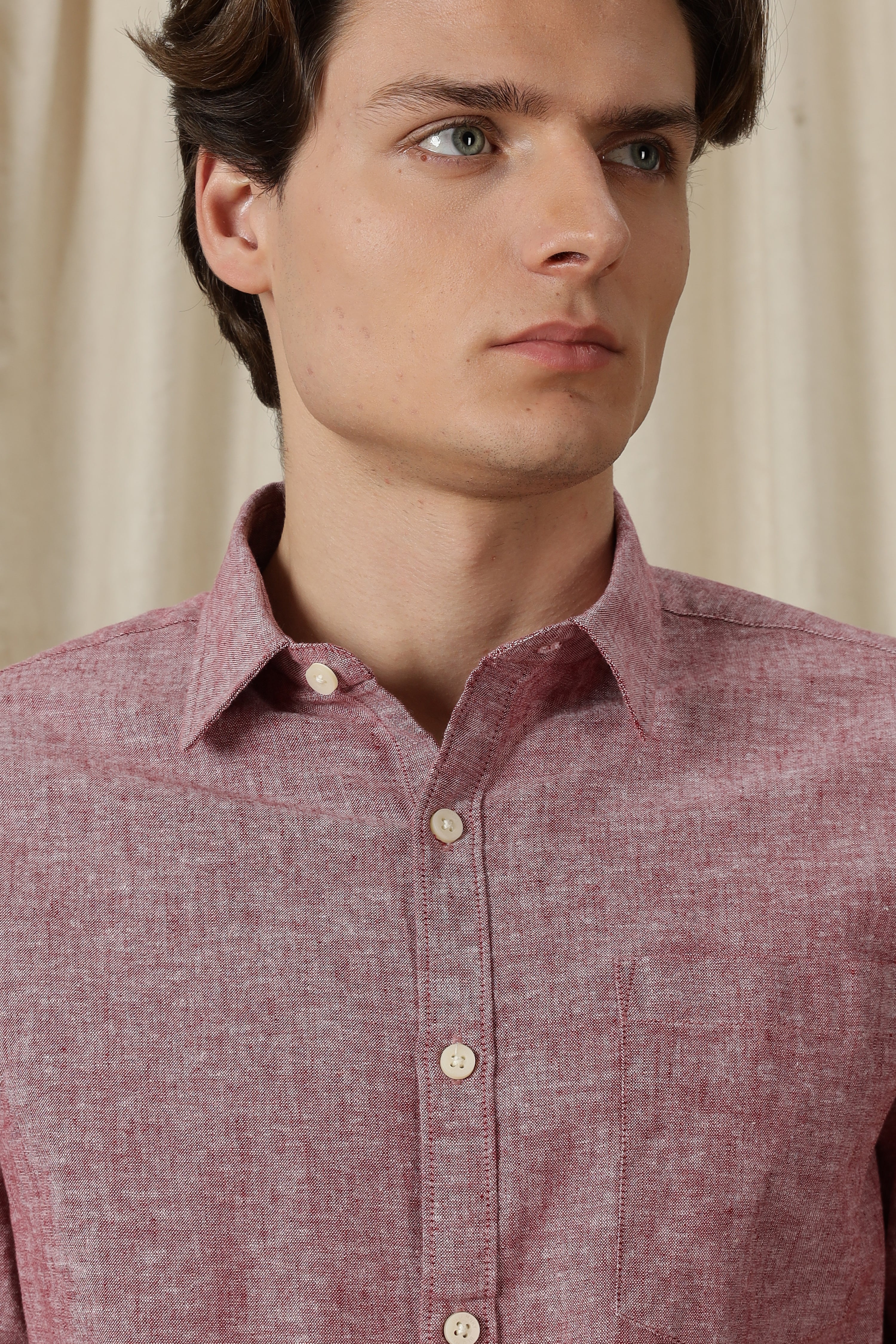 Men Linen Solid Casual Shirt - Image 4