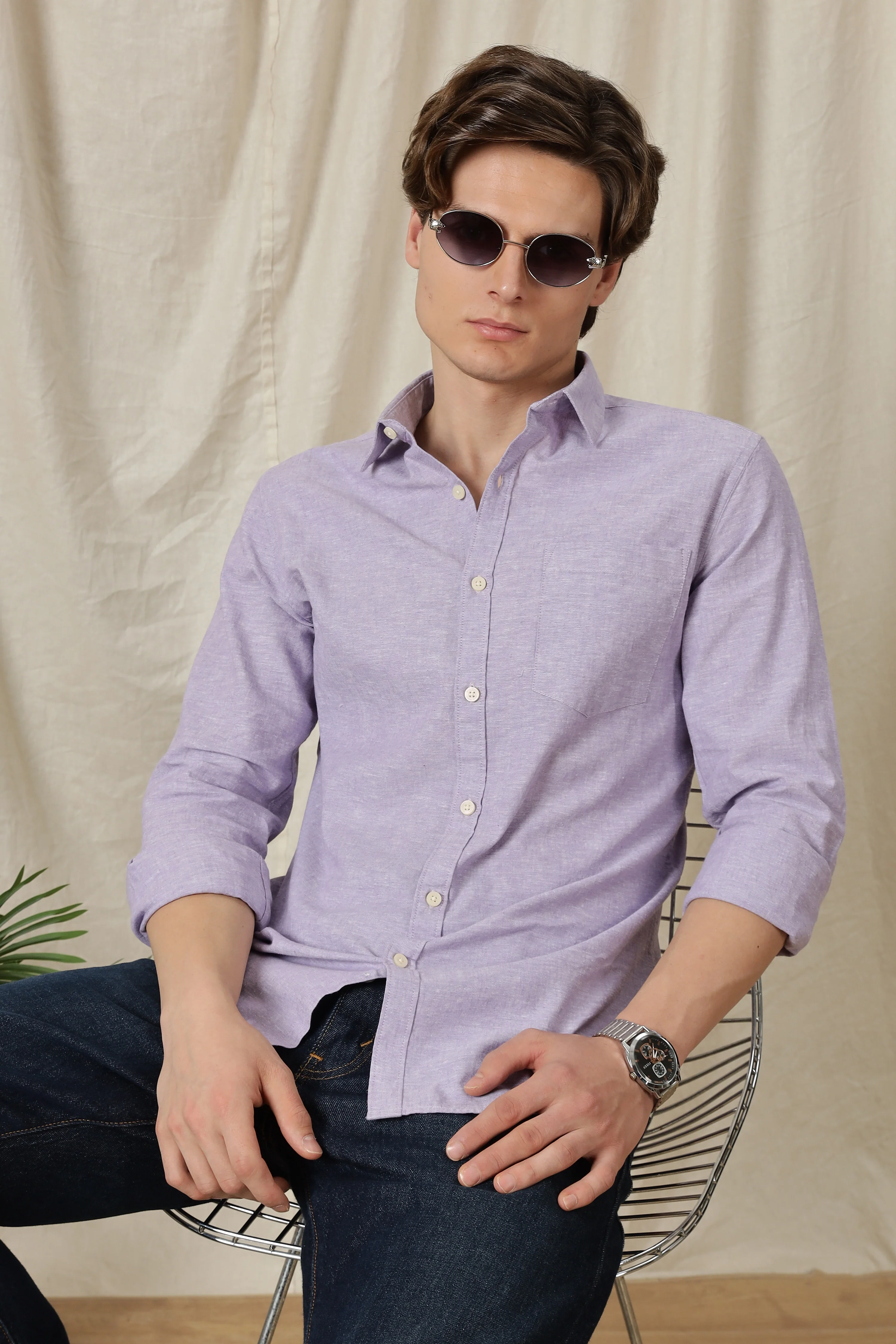 Men Linen Solid Casual Shirt - Image 10