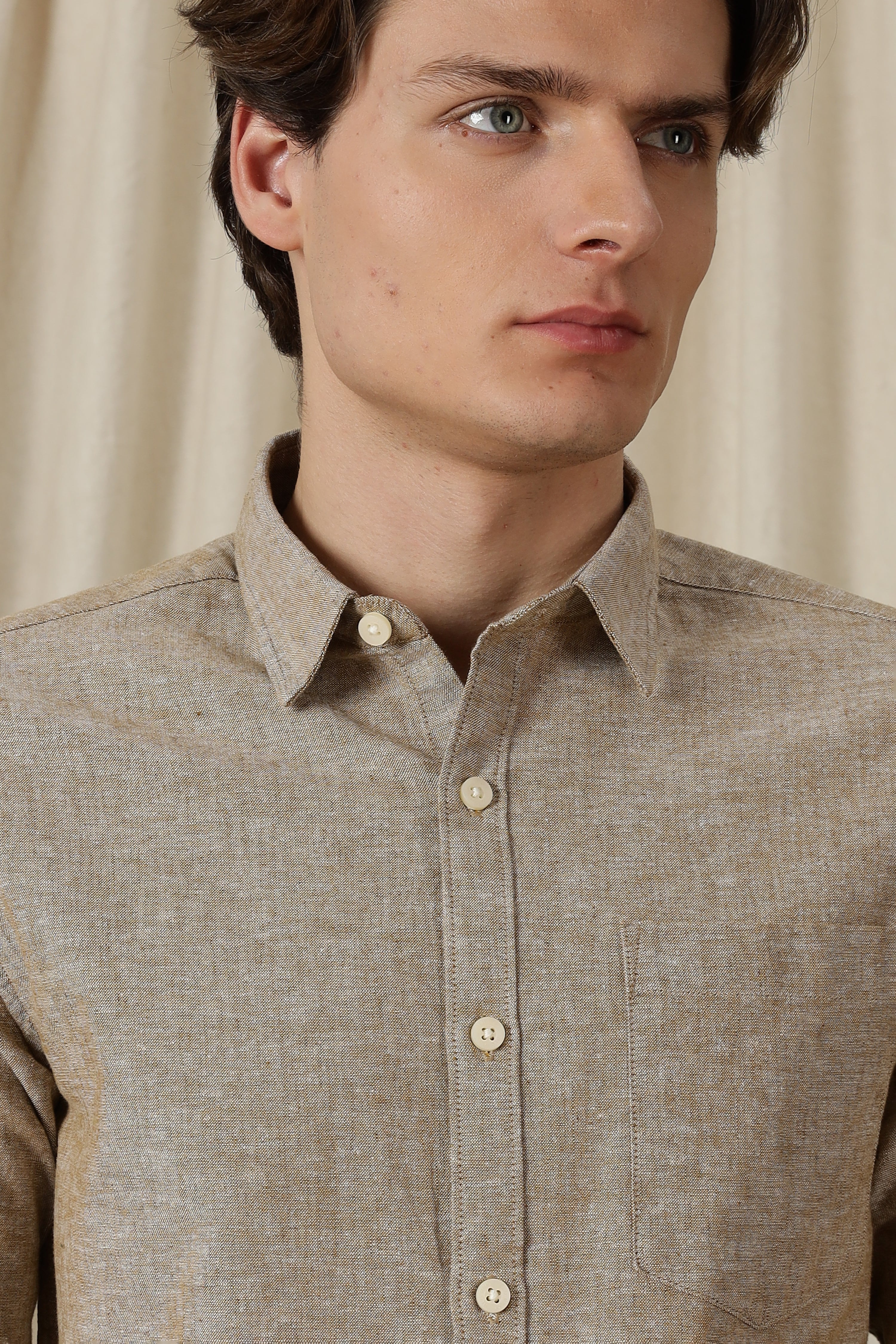 Men Linen Solid Casual Shirt - Image 10