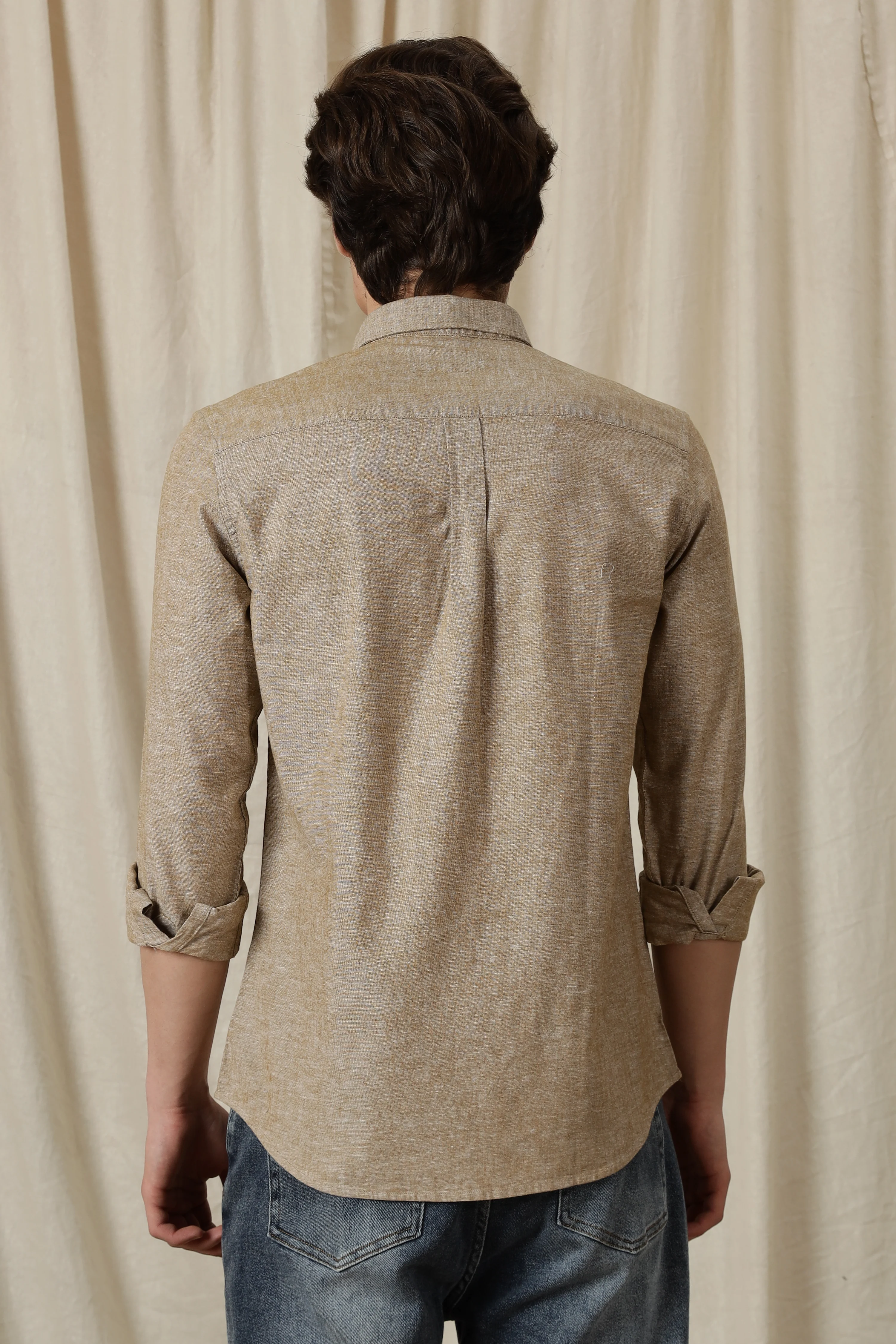 Men Linen Solid Casual Shirt - Image 11