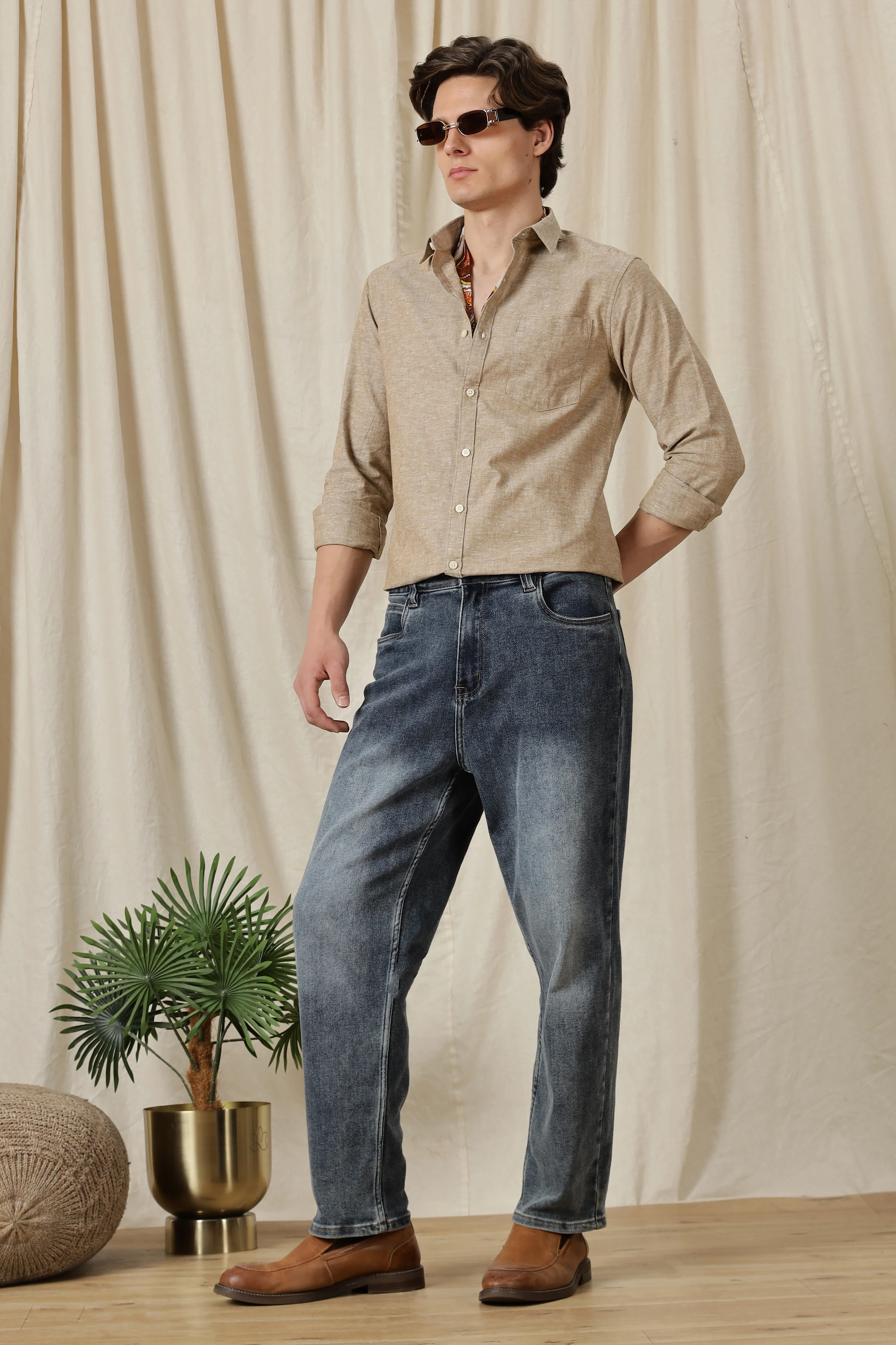 Men Linen Solid Casual Shirt - Image 4