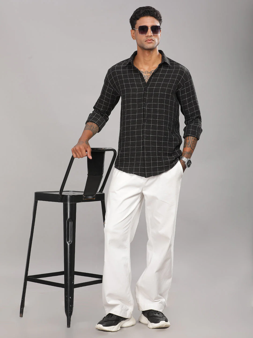 Men Linovite Checks Green Shirt - Image 6