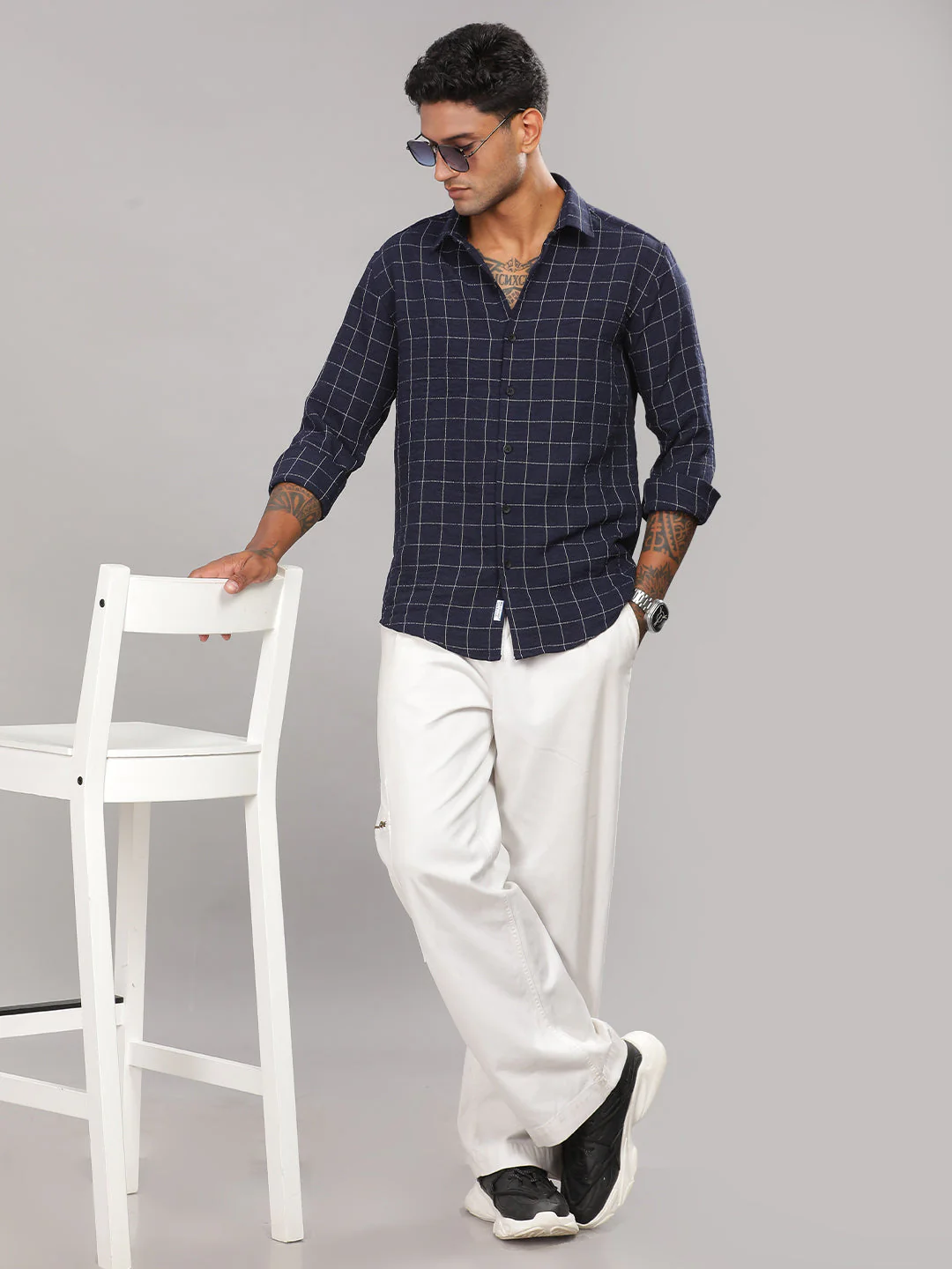 Men Linovite Checks Pink Shirt - Image 6