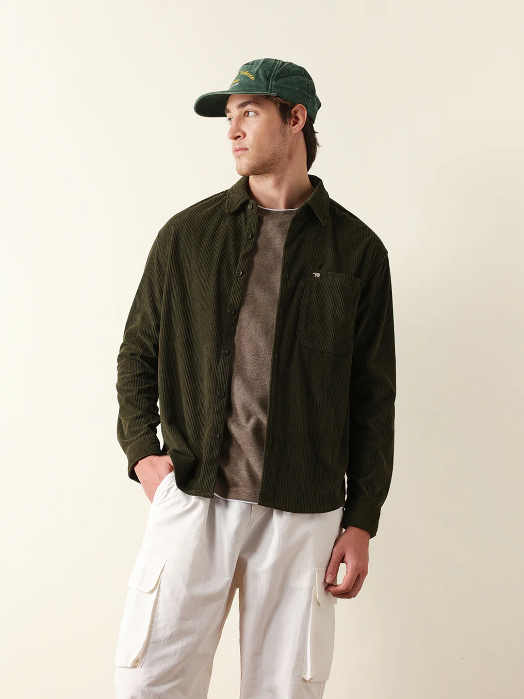 Men Long Sleeve Oversized Shirt - Image 3