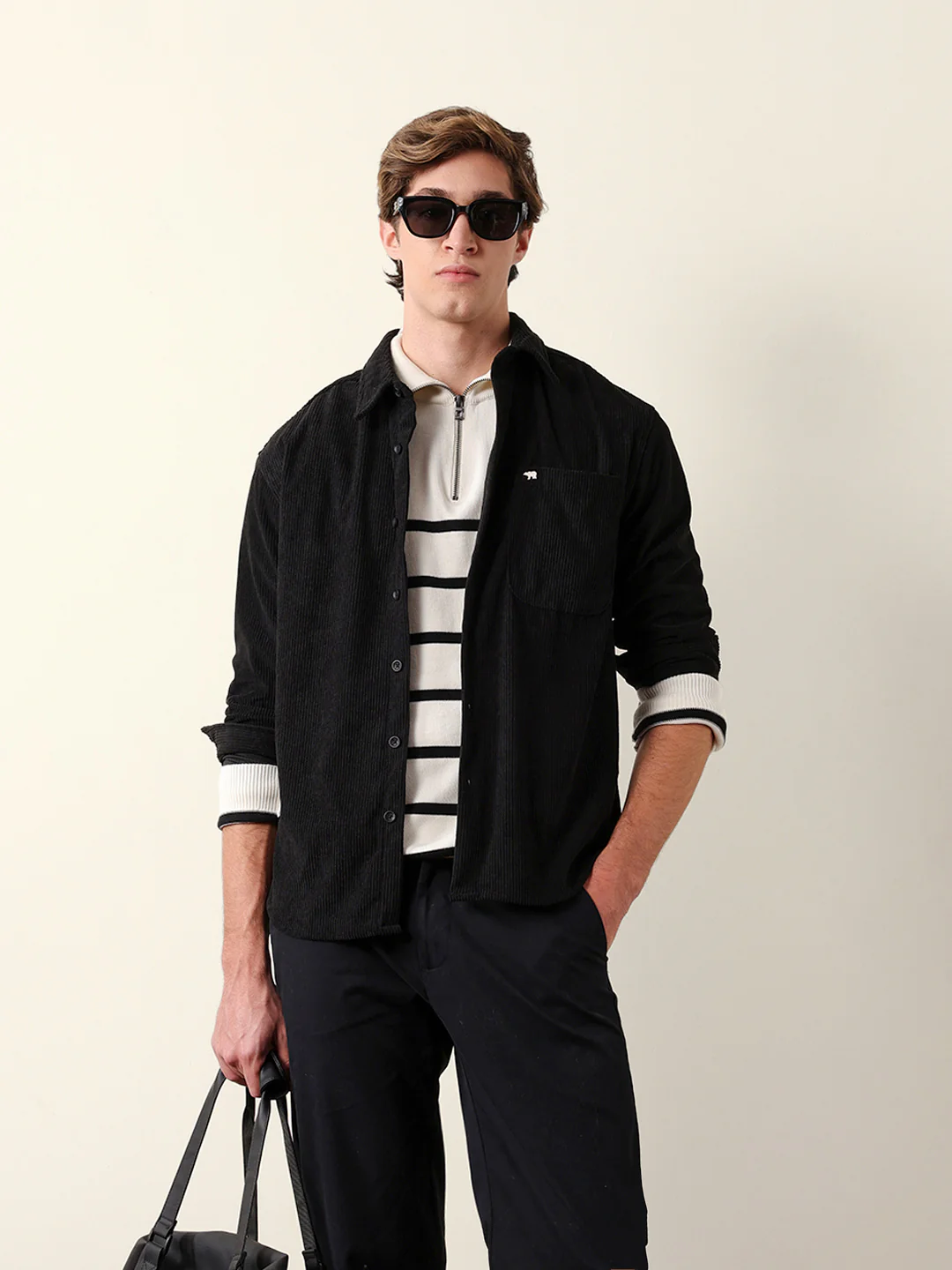 Men Long Sleeve Oversized Shirt - Image 3