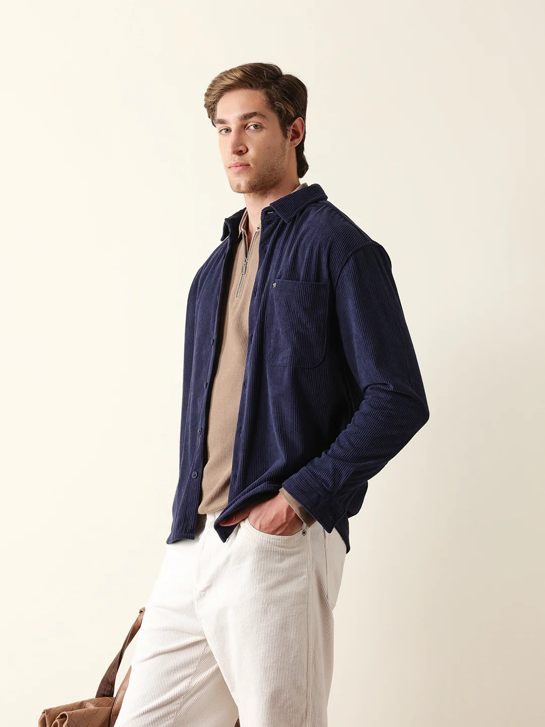 Men Long Sleeve Oversized Shirt - Image 3