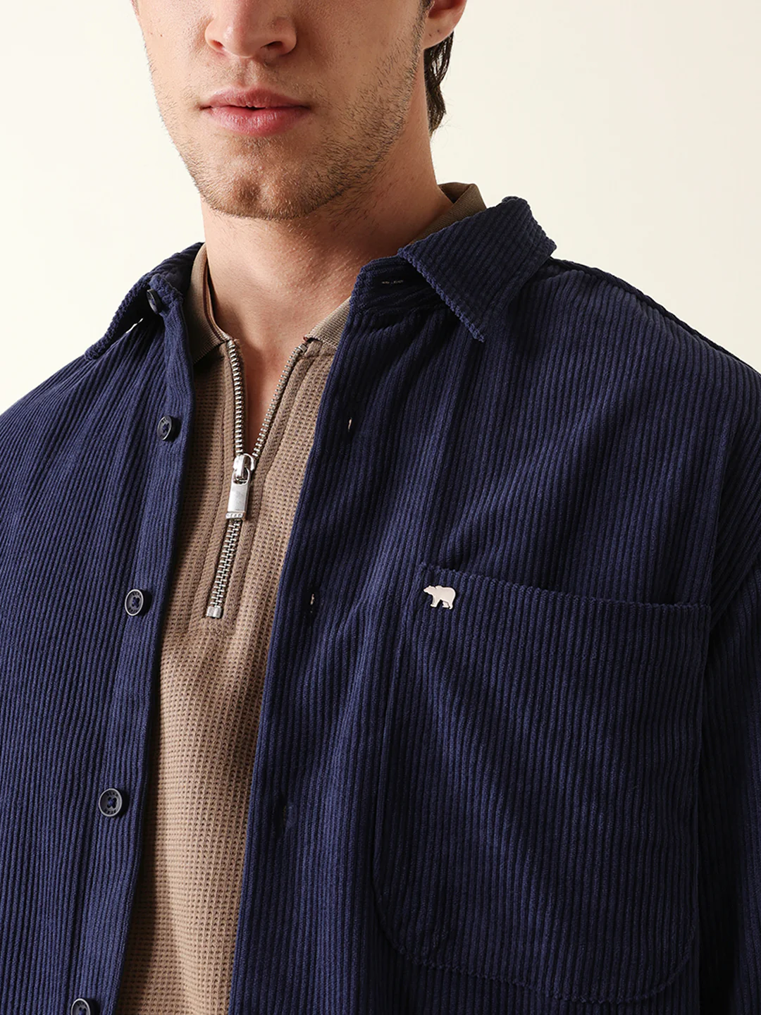 Men Long Sleeve Oversized Shirt - Image 5