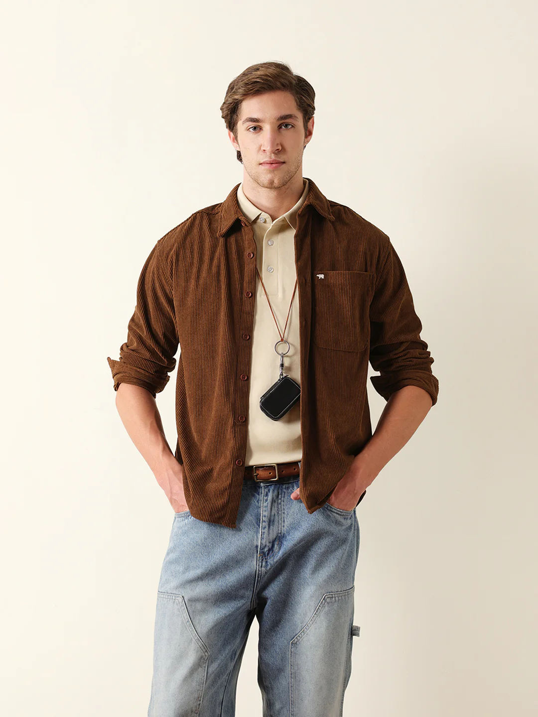 Men Long Sleeve Oversized Shirt - Image 3