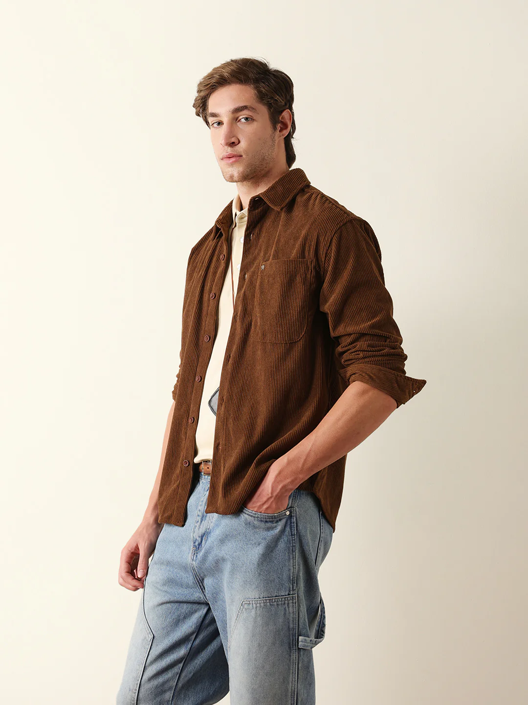 Men Long Sleeve Oversized Shirt - Image 4