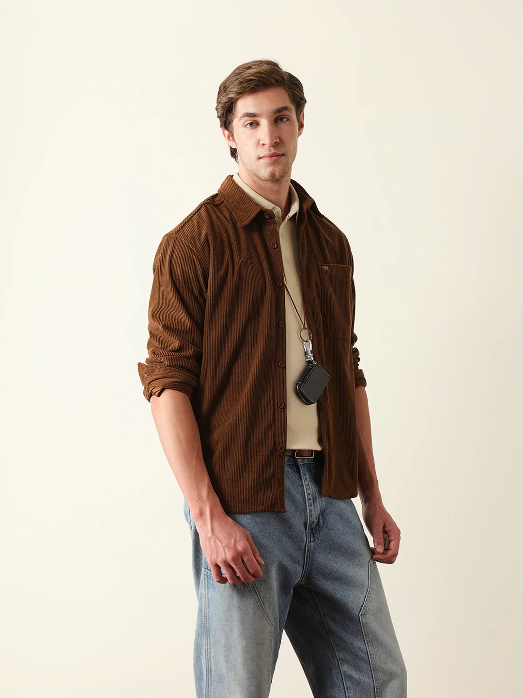Men Long Sleeve Oversized Shirt - Image 5