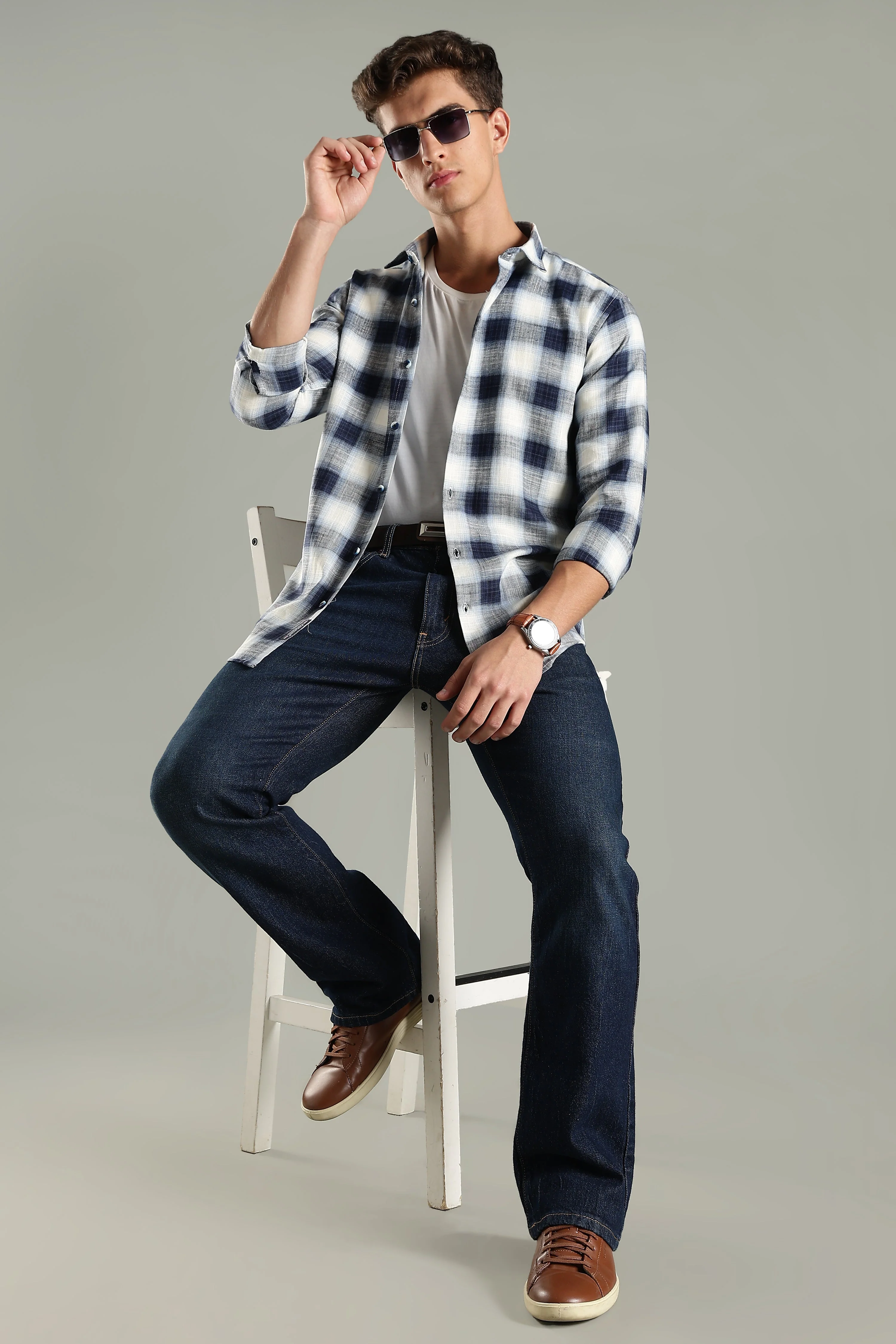 Men Looma Blue Stripes Shirt - Image 7