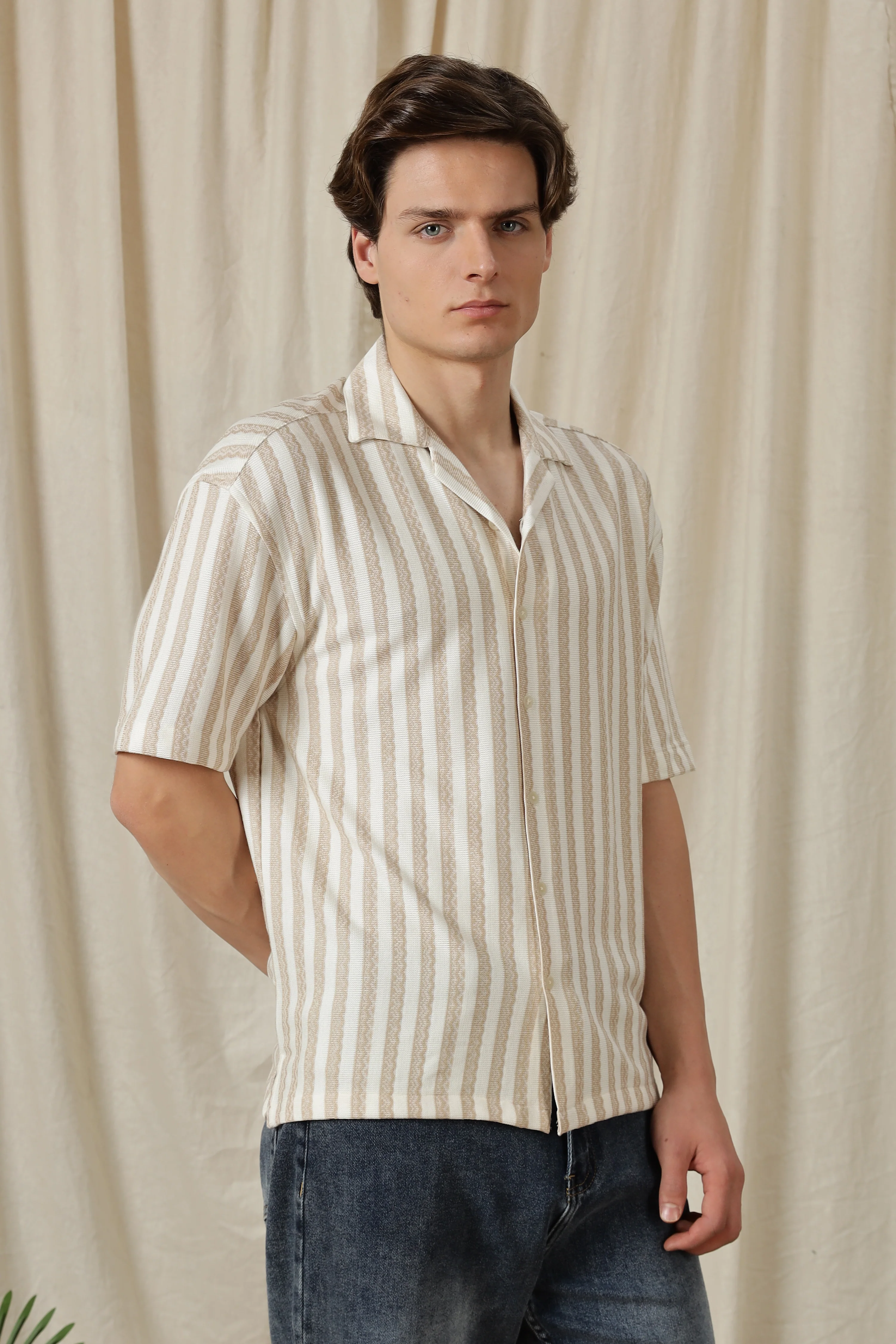 Men Loose Fit Textured Casual Shirt - Image 6