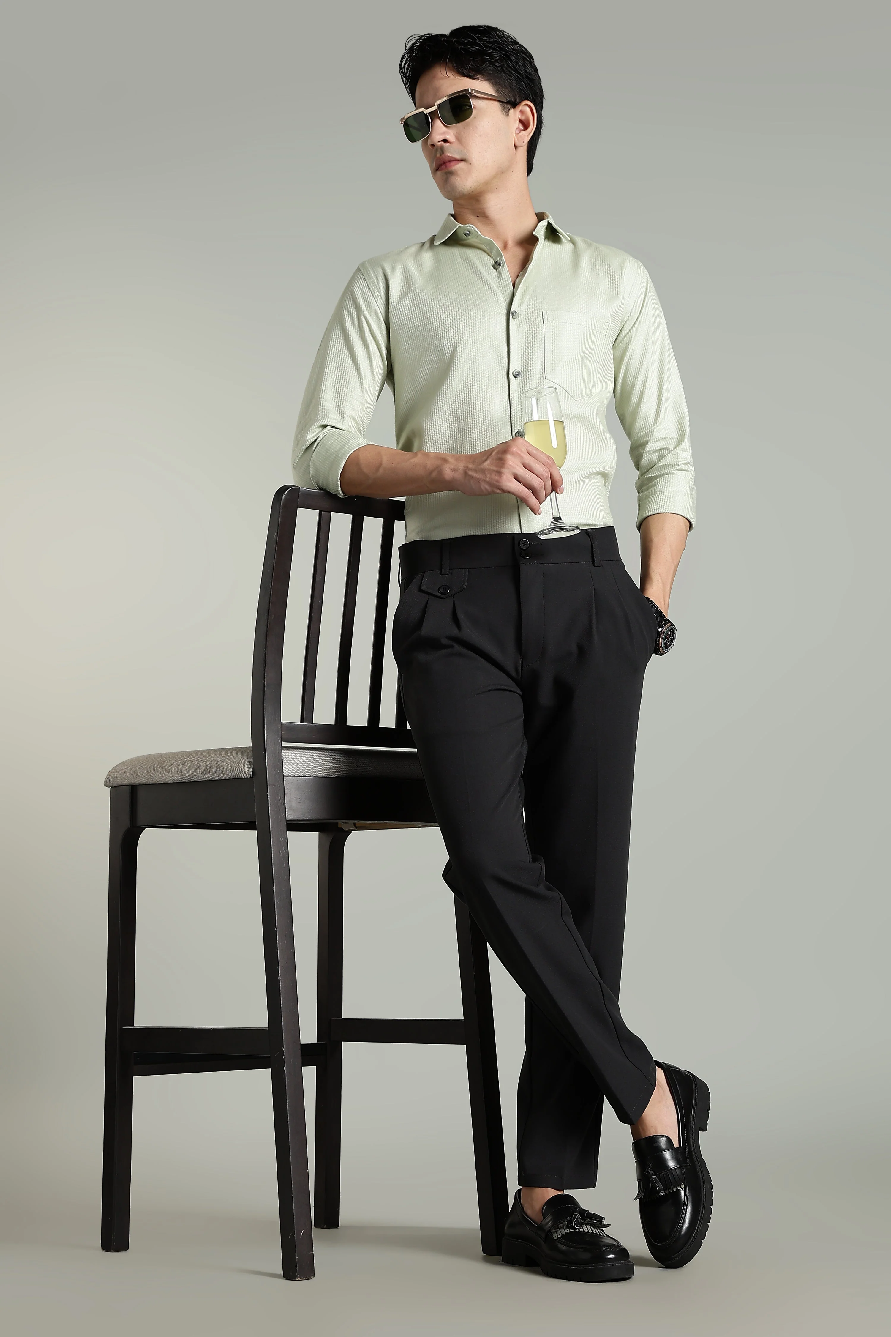 Men Lucent Charcoal Formal Pant - Image 6