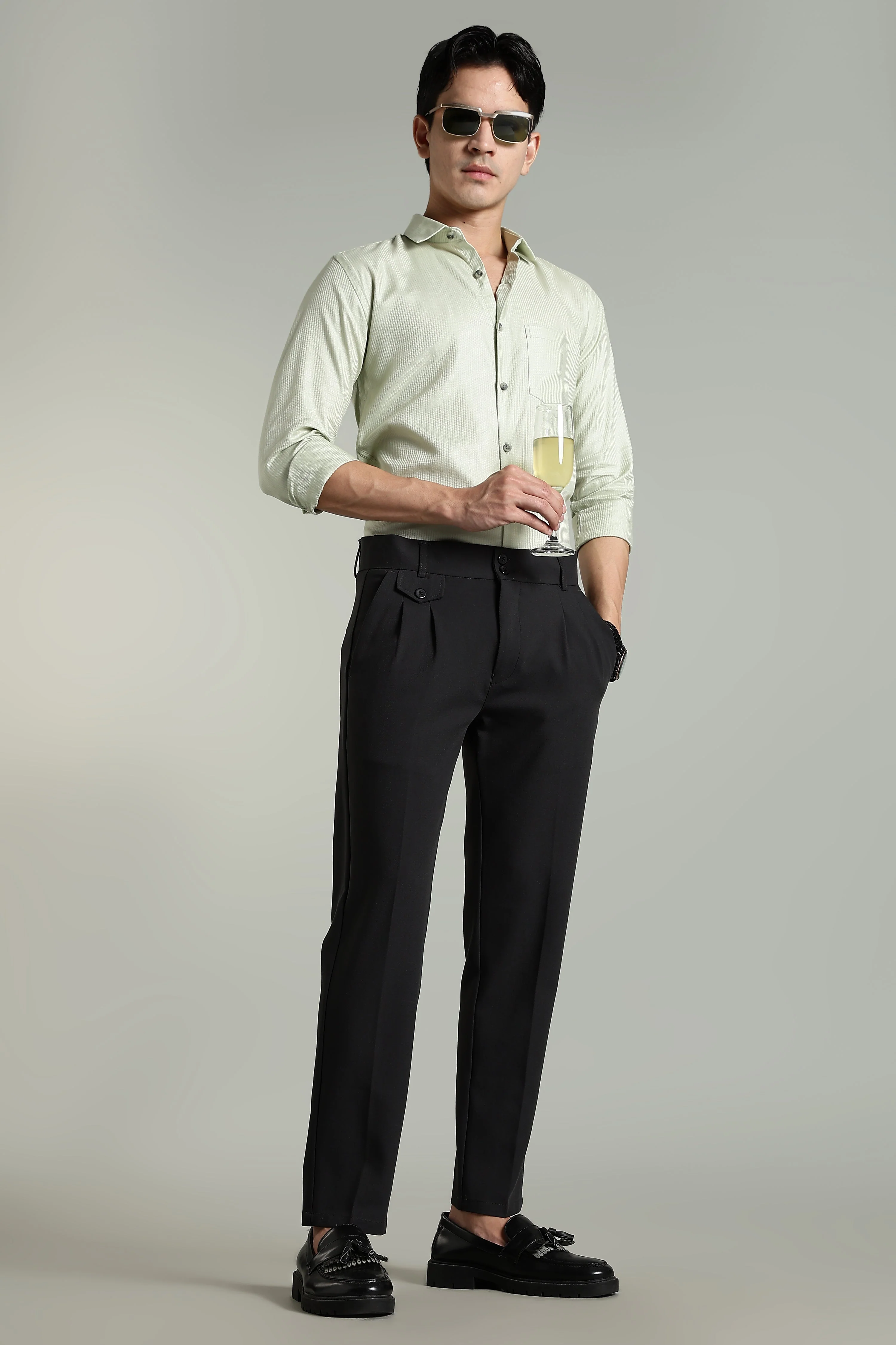 Men Lucent Charcoal Formal Pant - Image 7