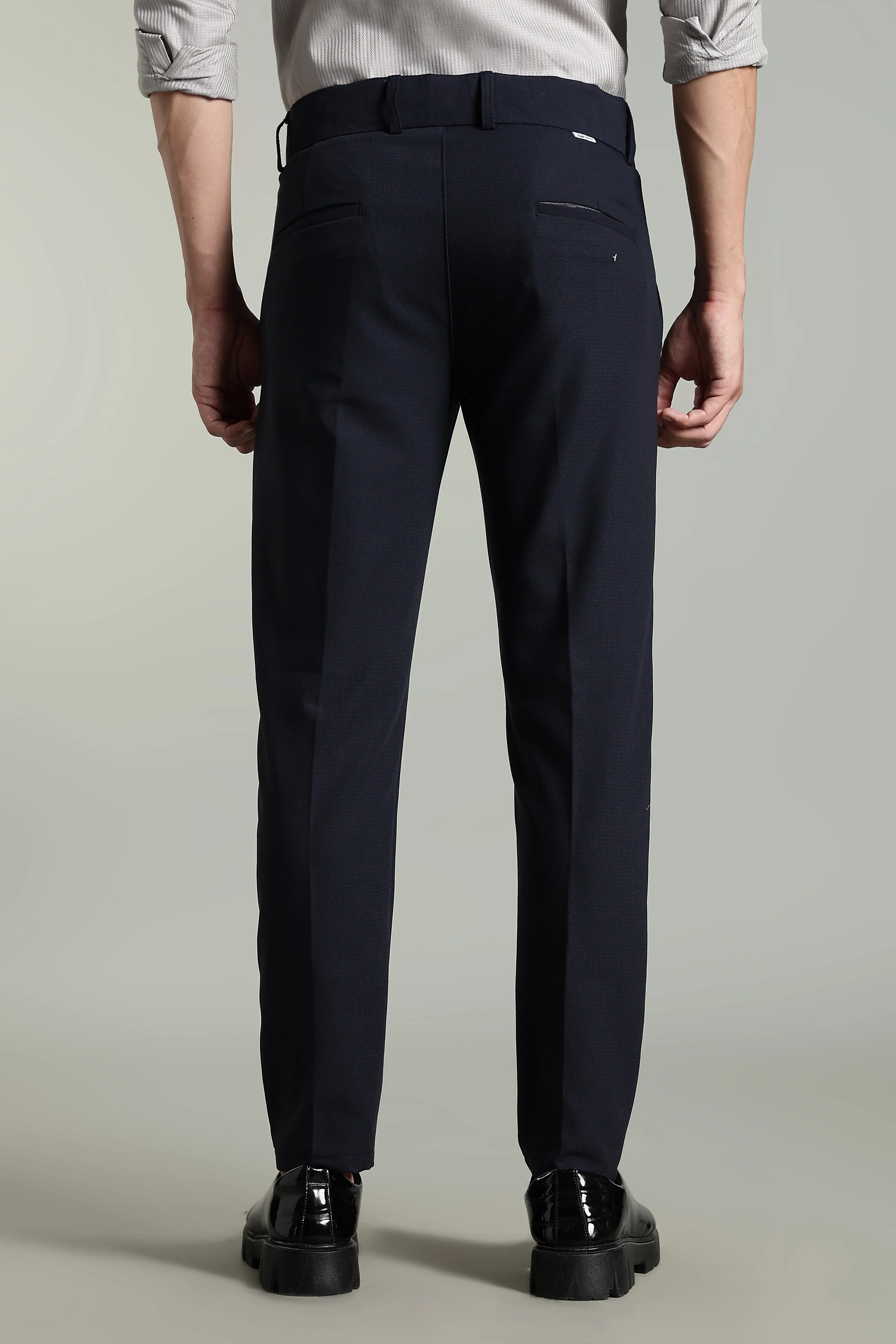 Men Lucent Navy Formal Pant - Image 2