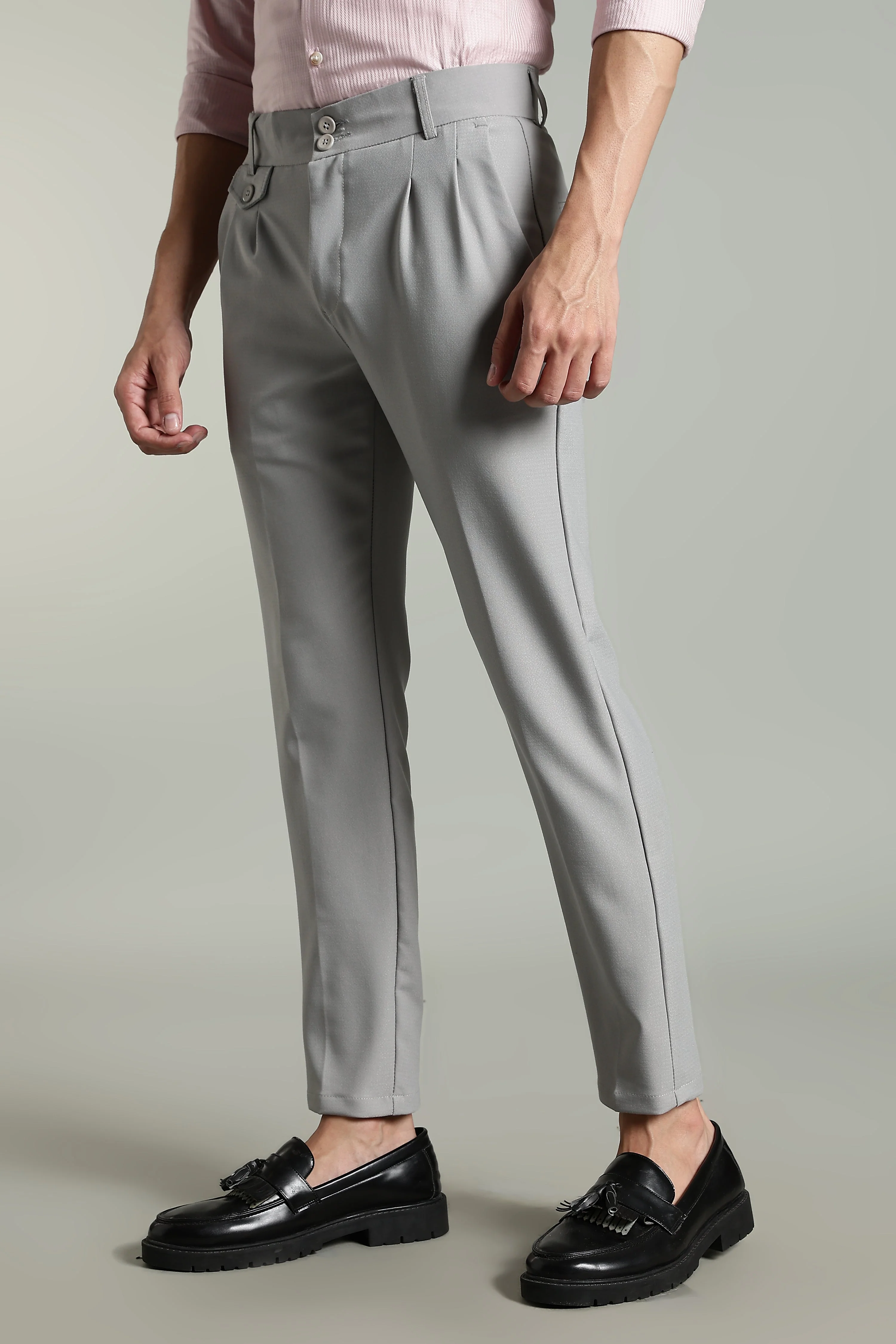 Men Lucent Silver Formal Pant - Image 3