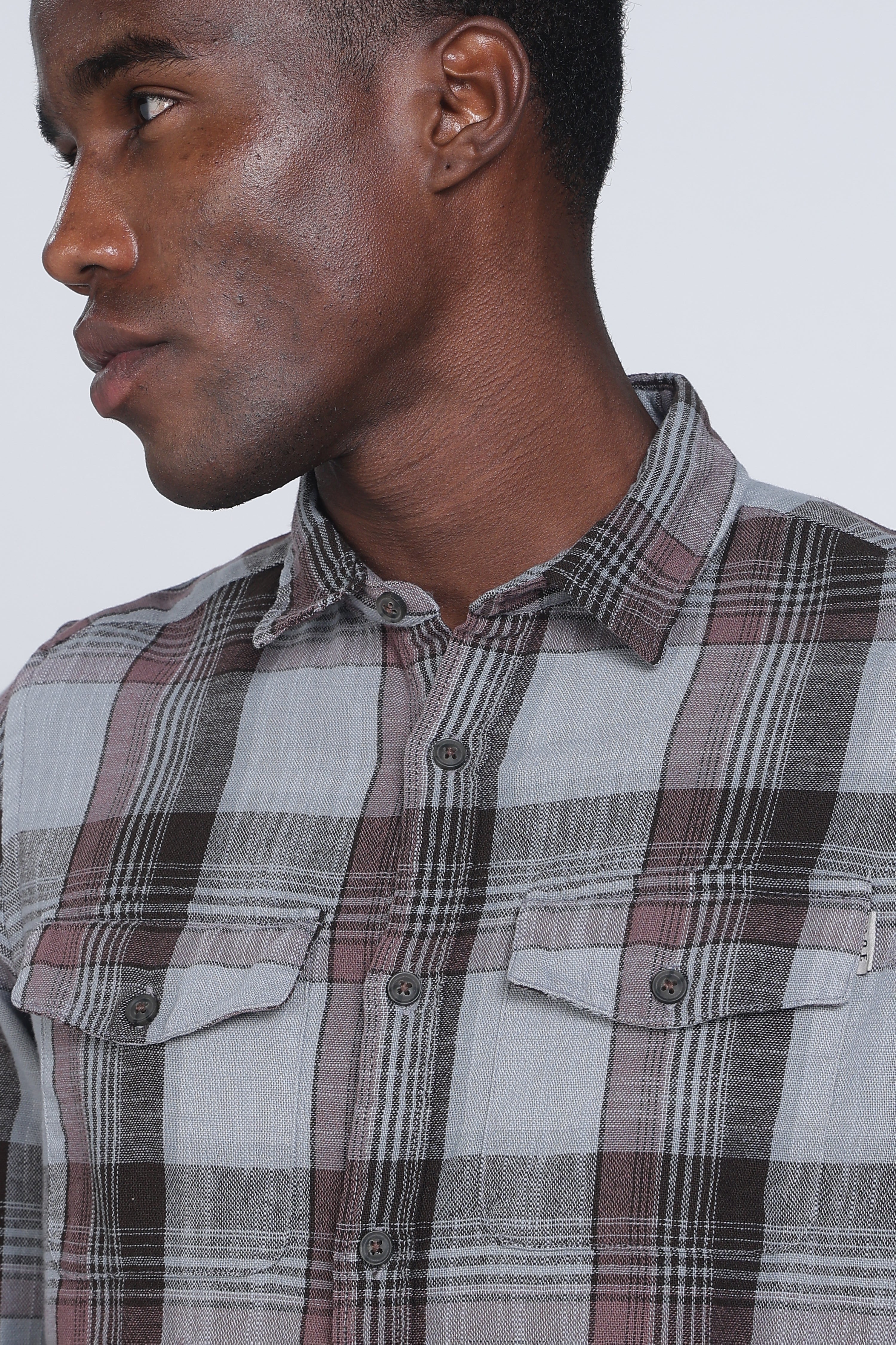 Men Lucifer Overdyed Cotton Check Shirt - Image 10