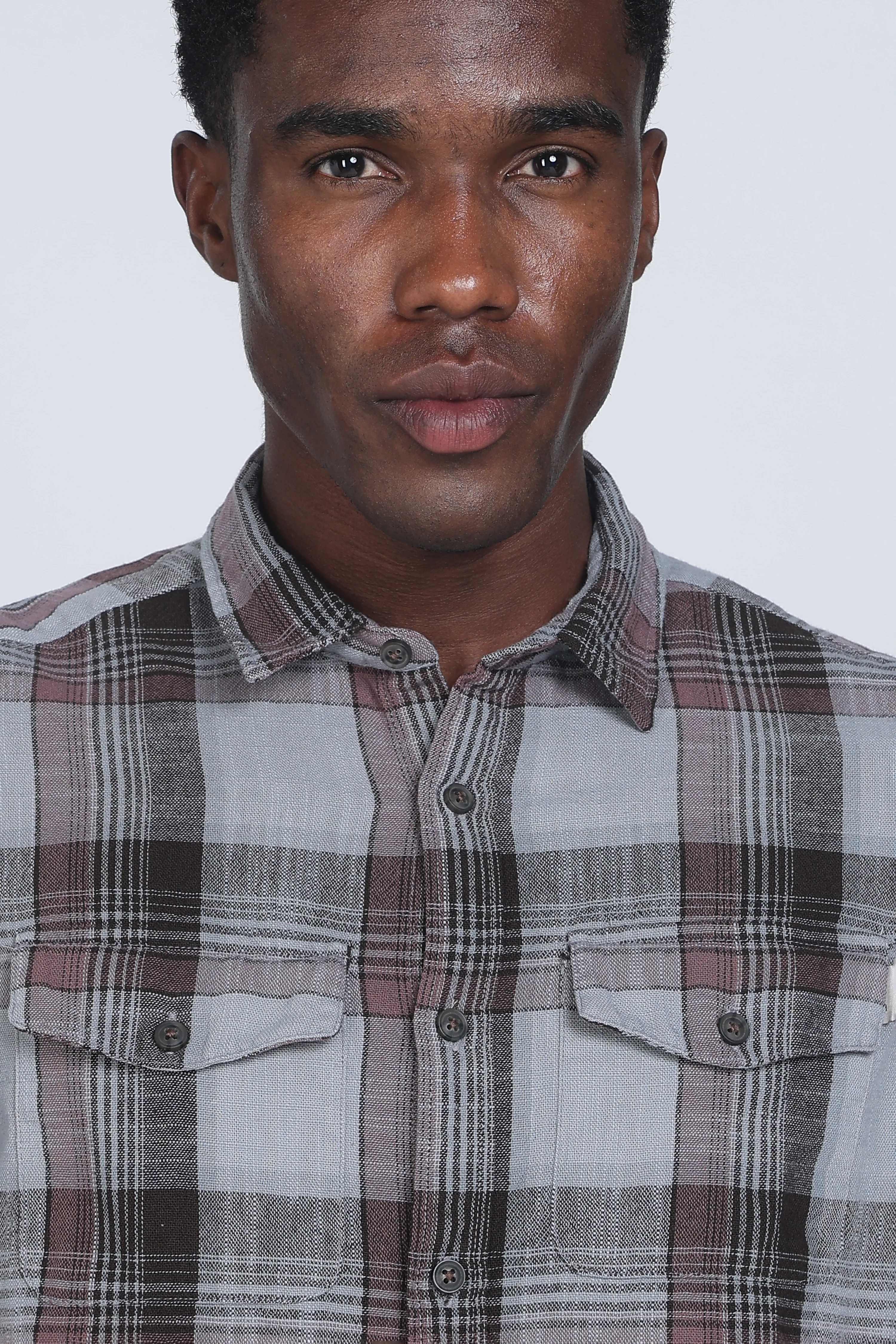 Men Lucifer Overdyed Cotton Check Shirt - Image 4