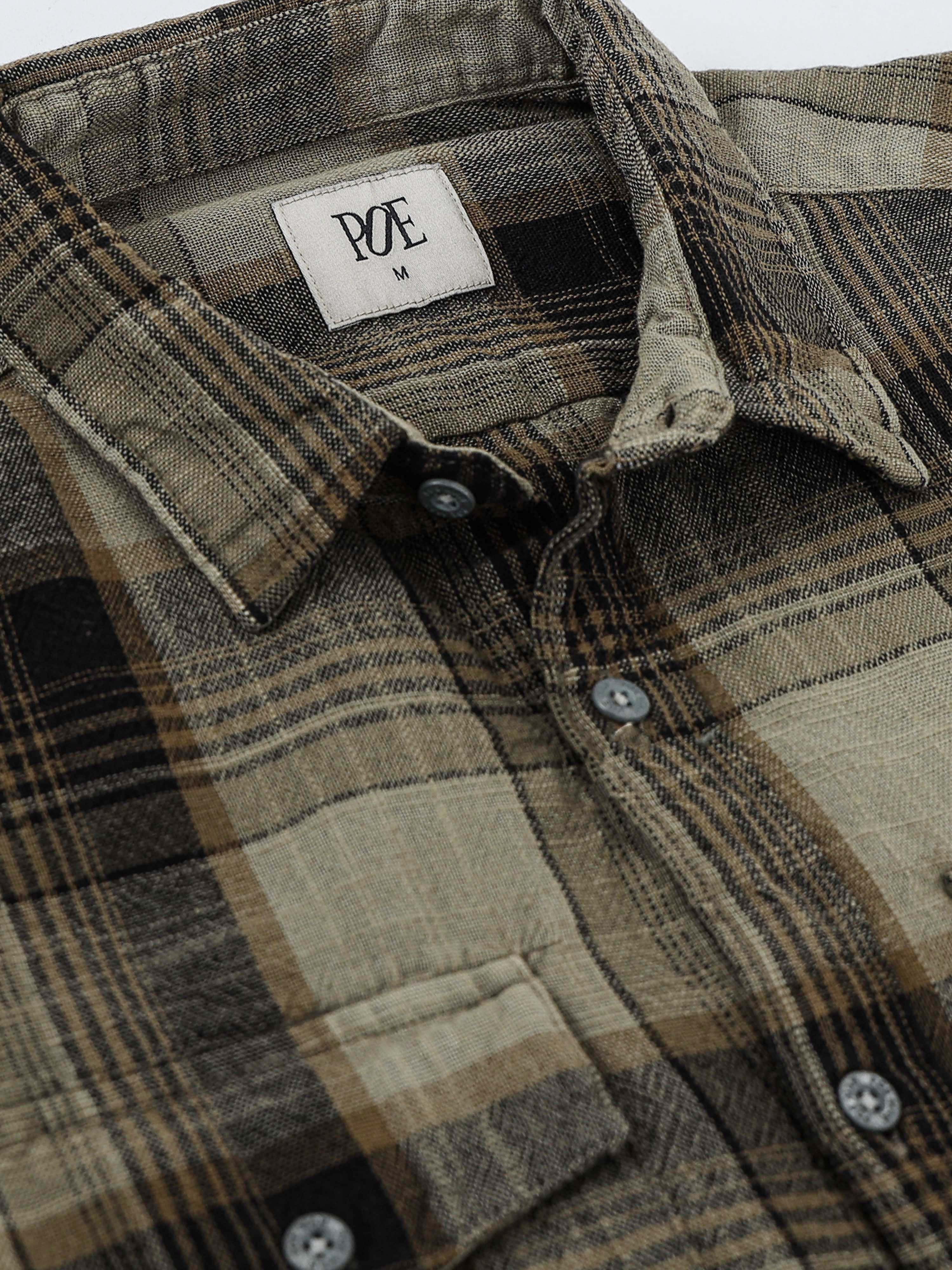 Men Lucifer Overdyed Cotton Check Shirt - Image 2