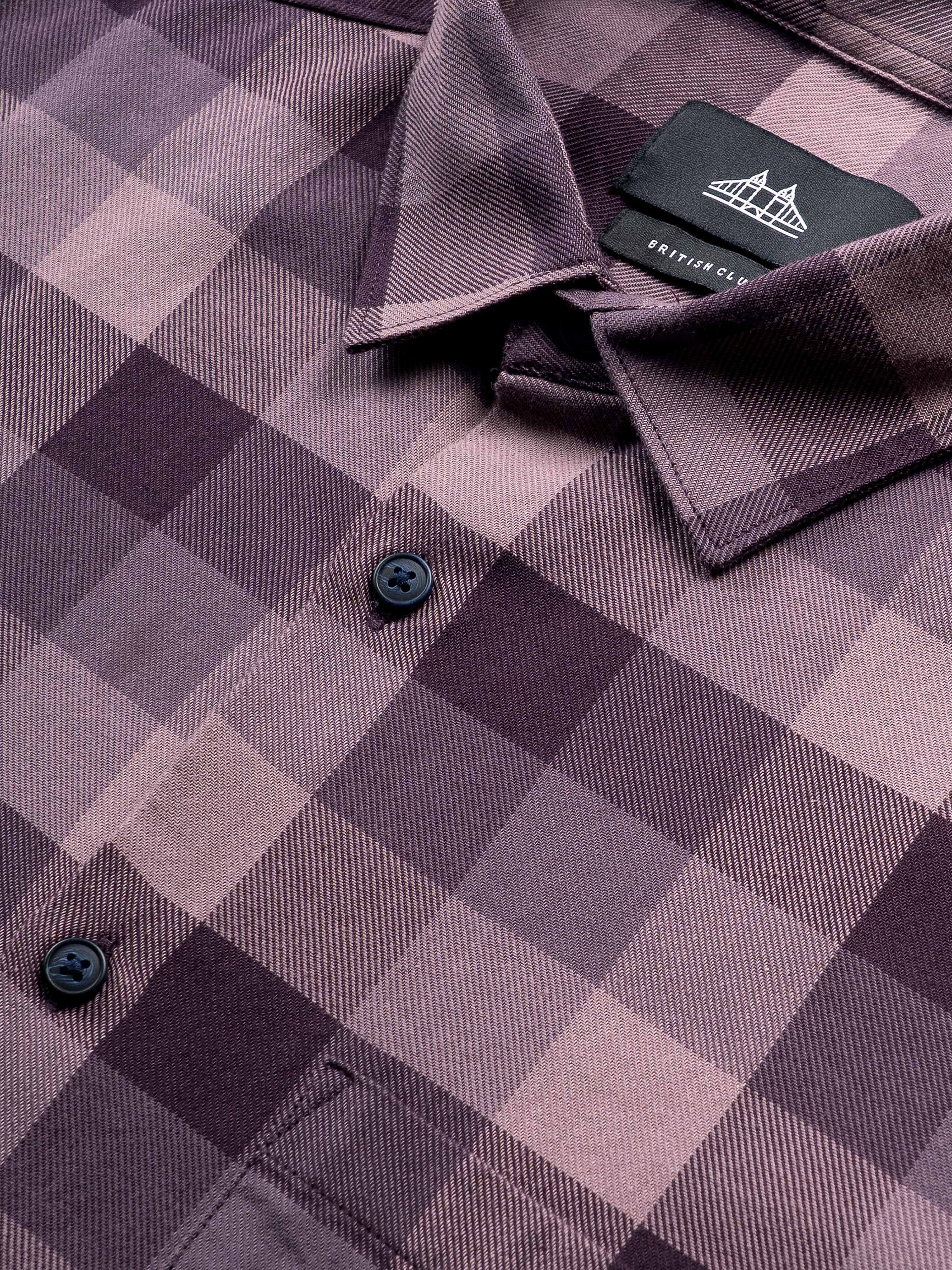 Men Magenta Checked Shirt - Image 7