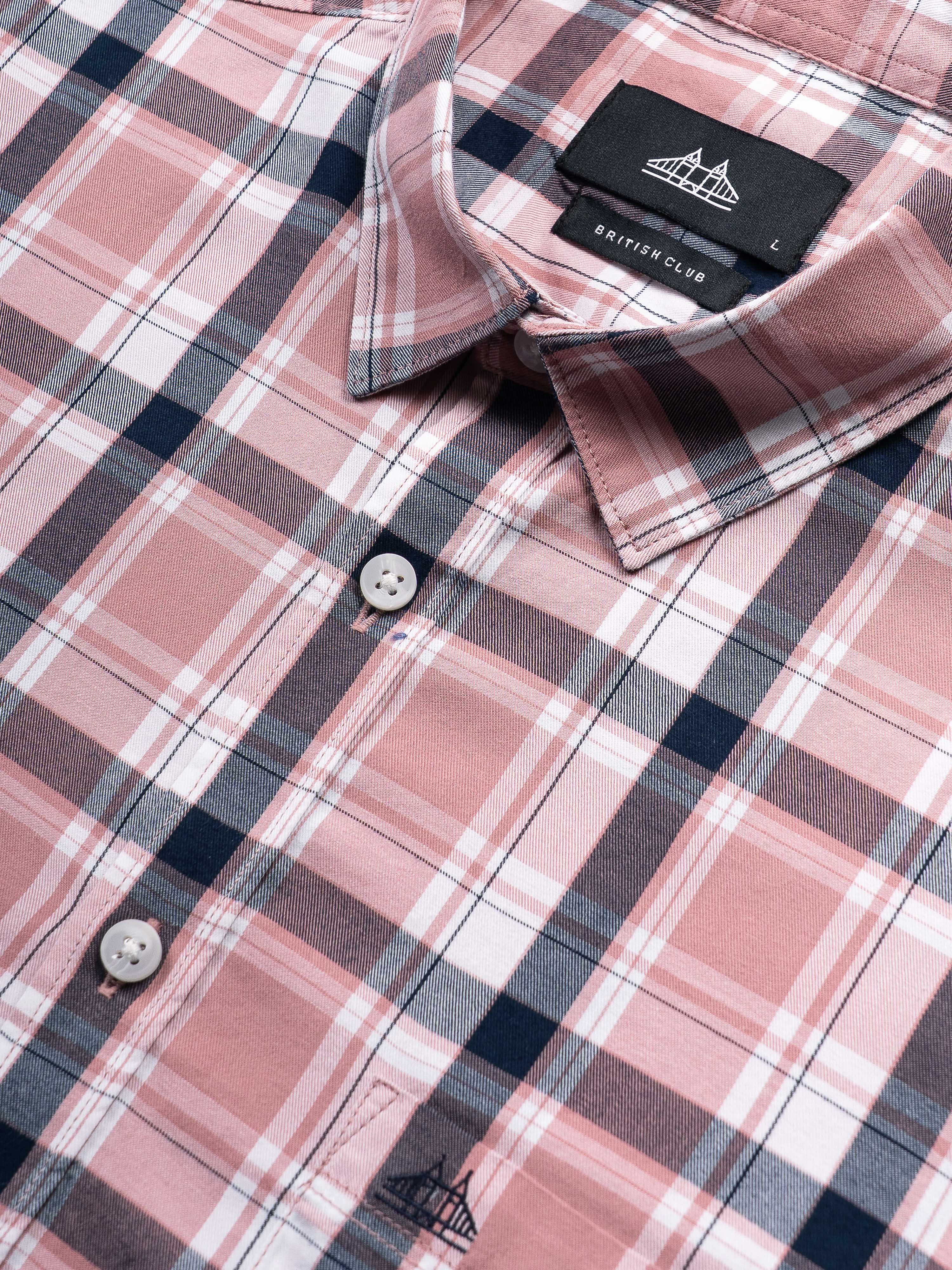 Men Magenta Checked Shirt - Image 7