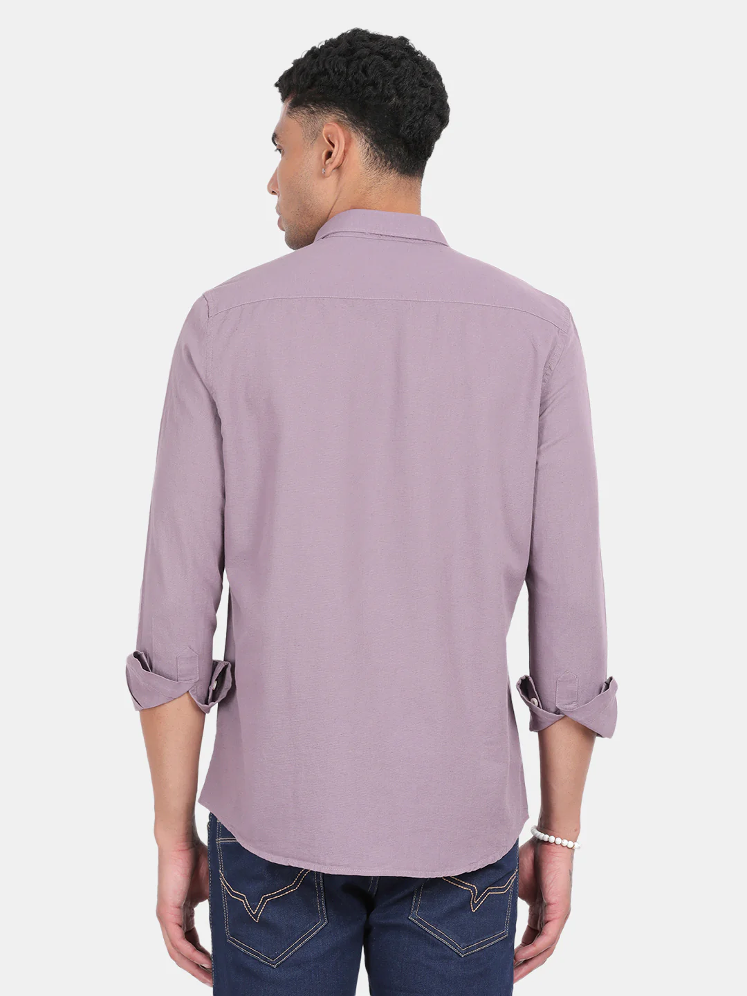 Men Magenta Slim Fit Spread Collar Full Sleeve Casual Shirt - Image 2