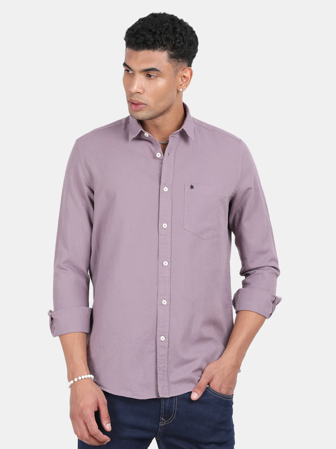 Men Magenta Slim Fit Spread Collar Full Sleeve Casual Shirt - Image 4
