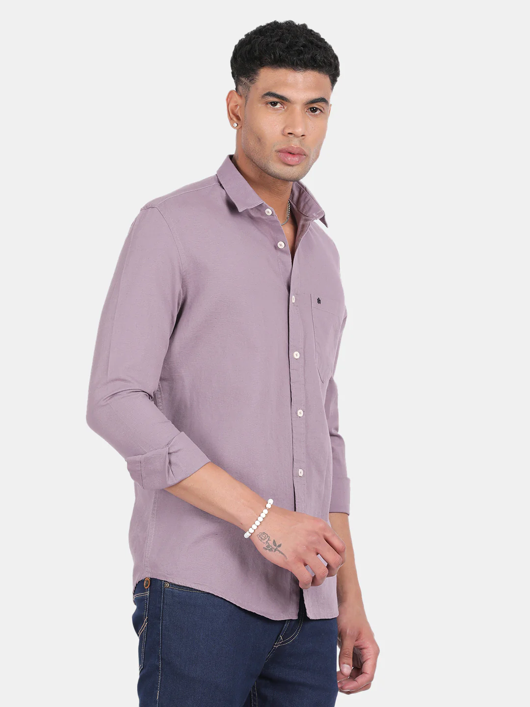 Men Magenta Slim Fit Spread Collar Full Sleeve Casual Shirt - Image 5