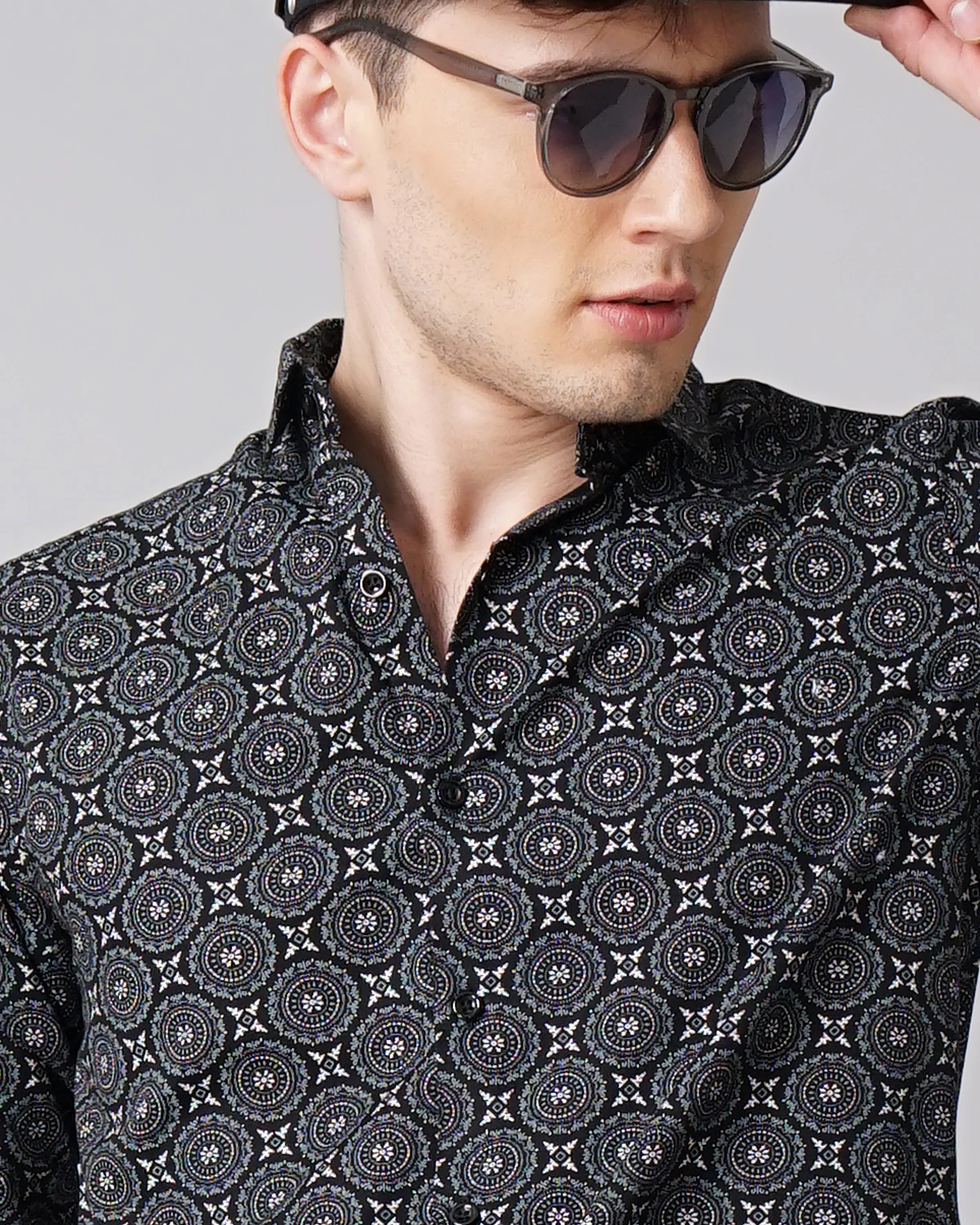 Men Mandala Black Printed Shirt - Image 2