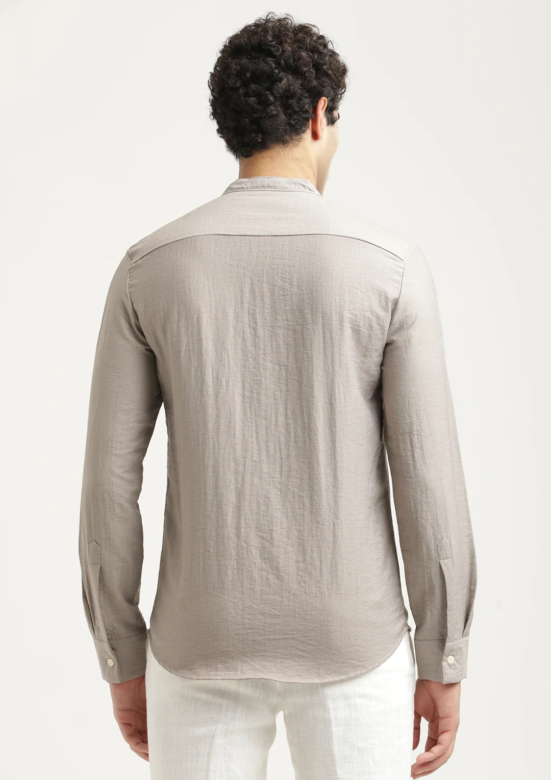 Men Mandarin Collar Nylon Shirt - Image 3