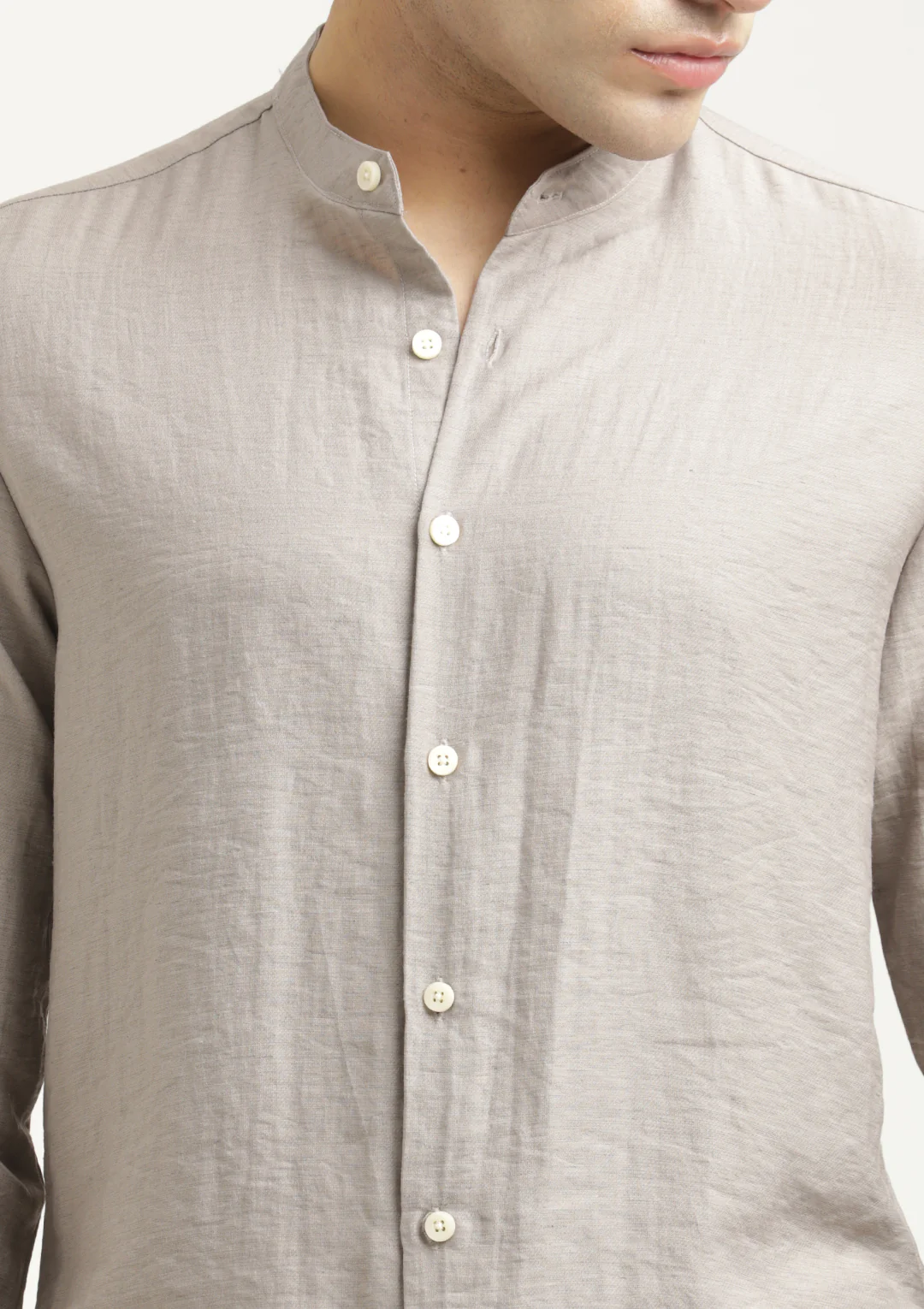 Men Mandarin Collar Nylon Shirt - Image 5