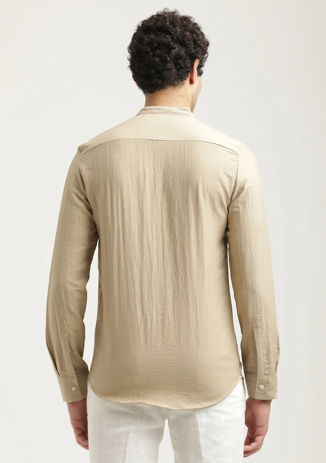 Men Mandarin Collar Nylon Shirt - Image 3