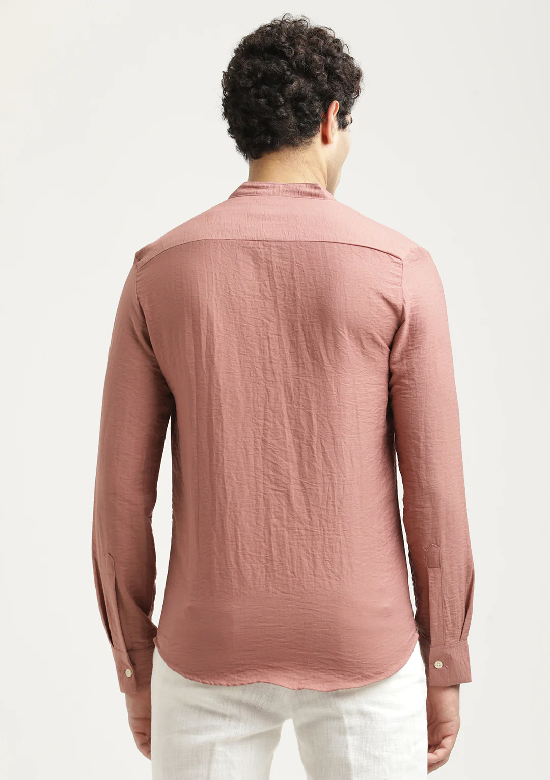 Men Mandarin Collar Nylon Shirt - Image 3
