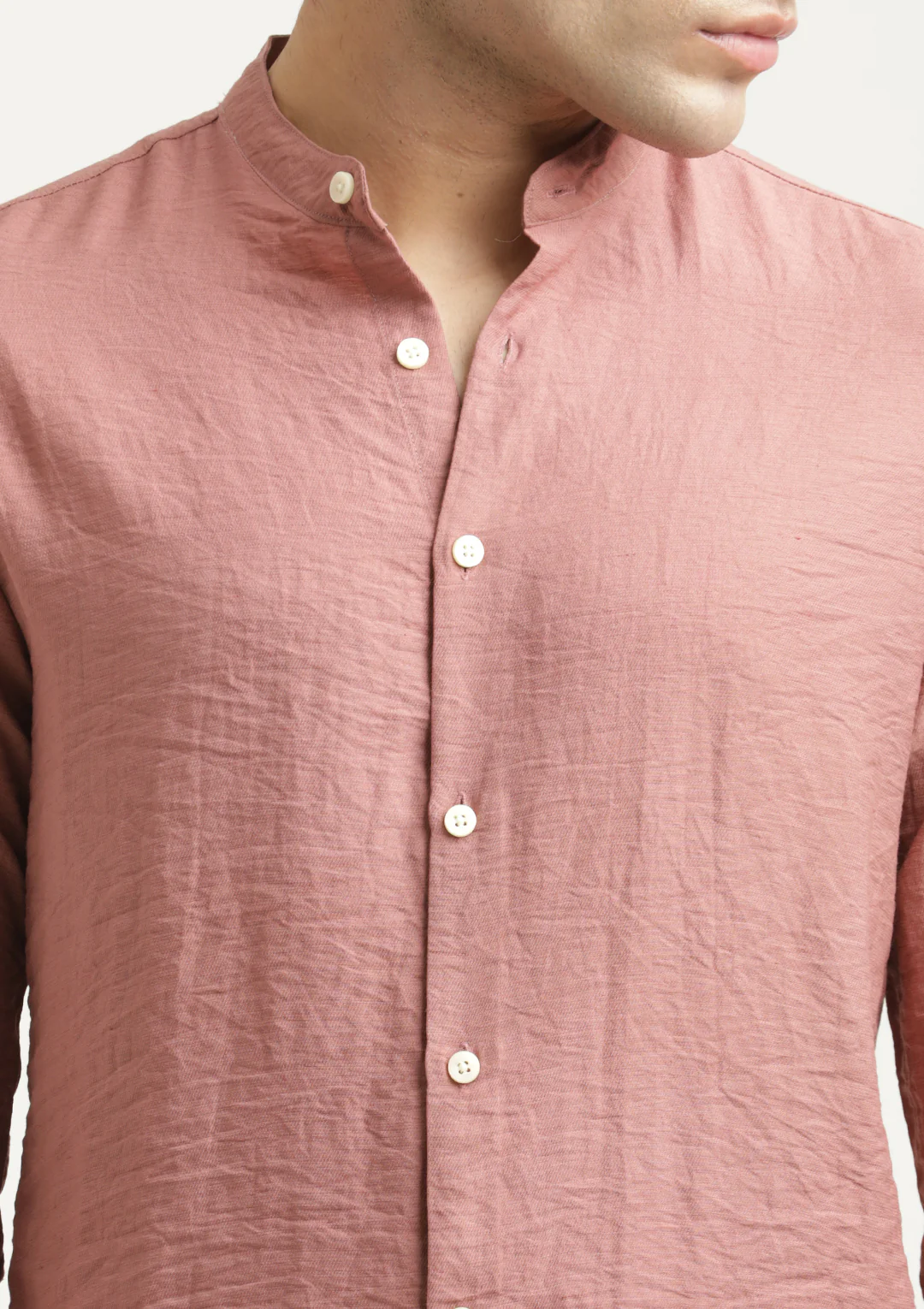 Men Mandarin Collar Nylon Shirt - Image 5