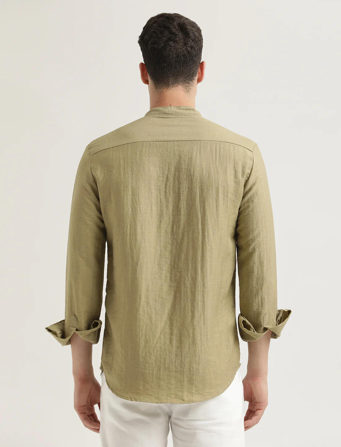 Men Mandarin Collar Nylon Shirt - Image 3