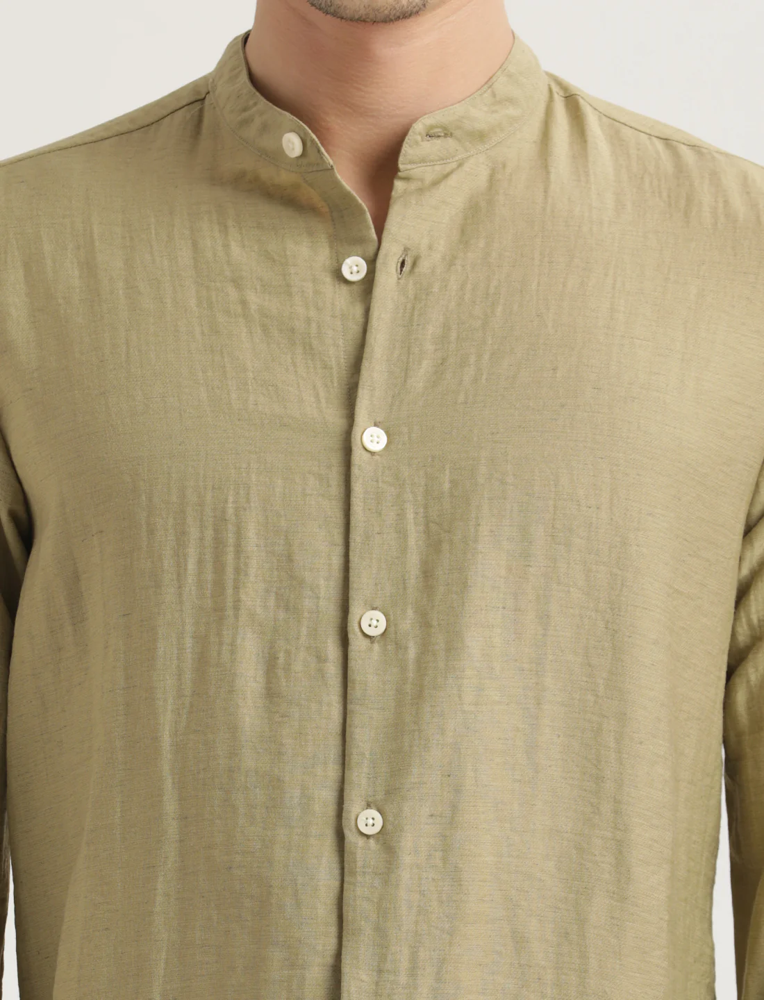 Men Mandarin Collar Nylon Shirt - Image 5