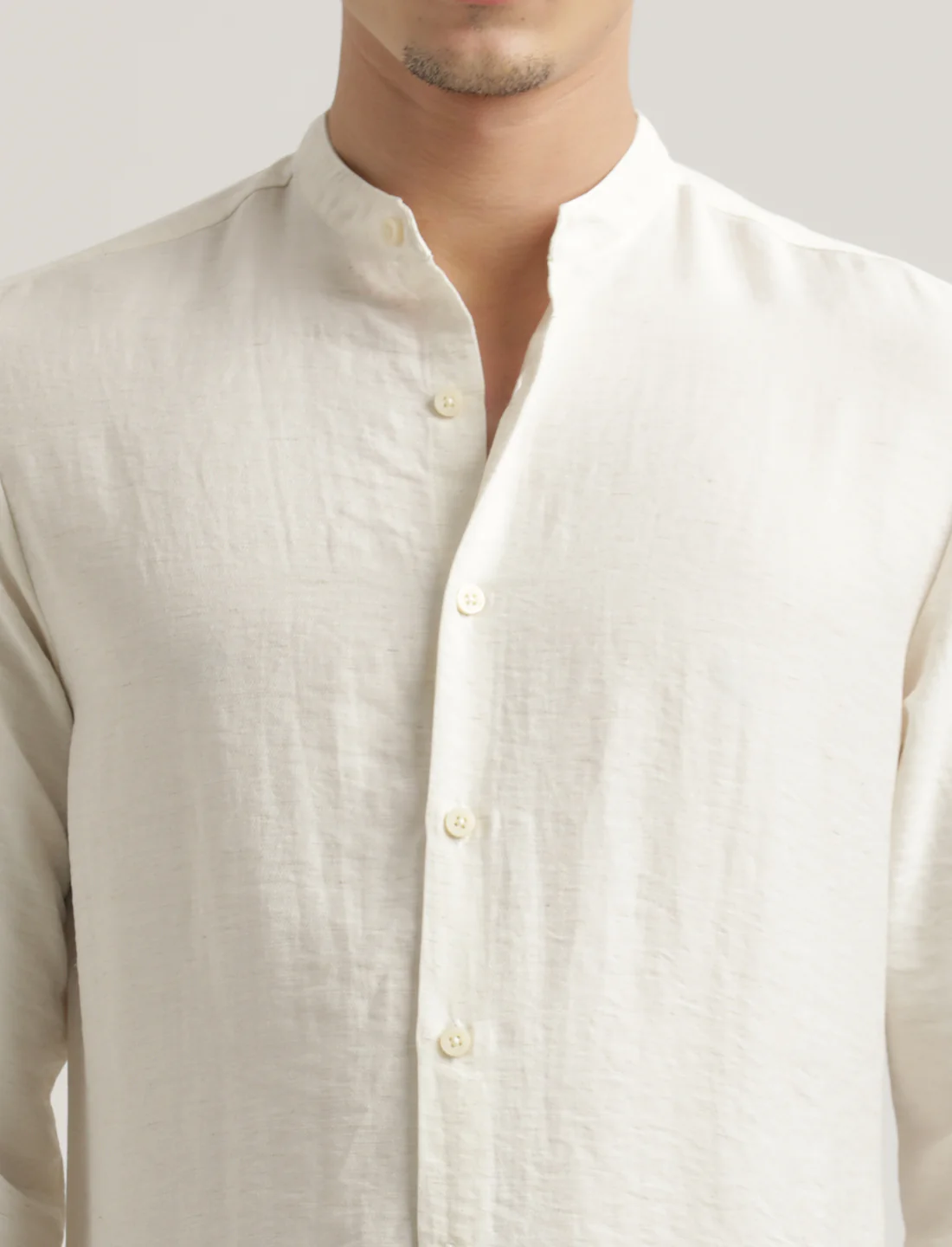 Men Mandarin Collar Nylon Shirt - Image 5